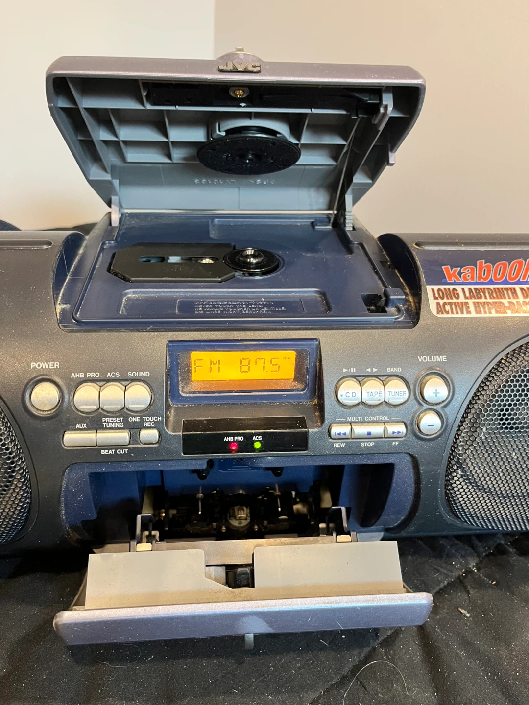 JVC Kaboom RV-B55BU Portable Boombox CD Player Cassette FM Radio - photo 3