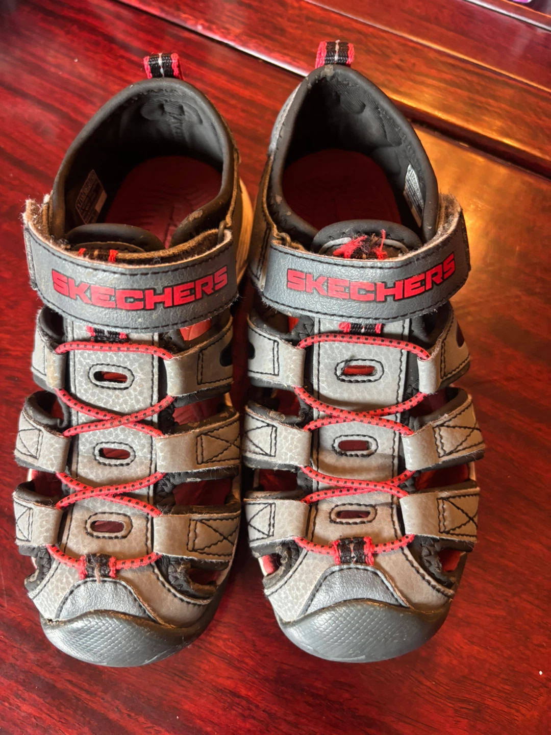 Skechers Kids Sandals Size 1 Grey Red - photo 2