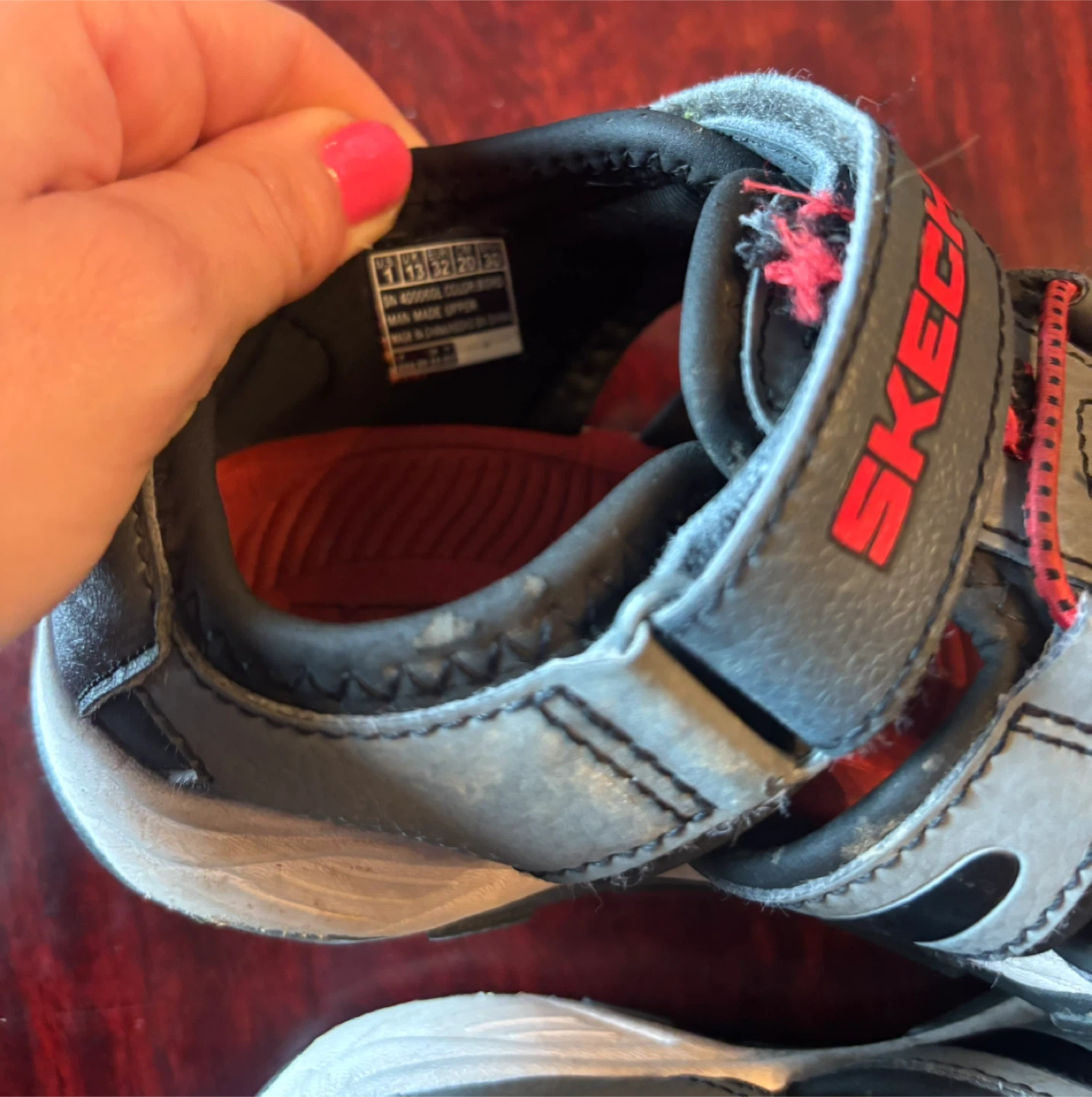Skechers Kids Sandals Size 1 Grey Red - photo 4
