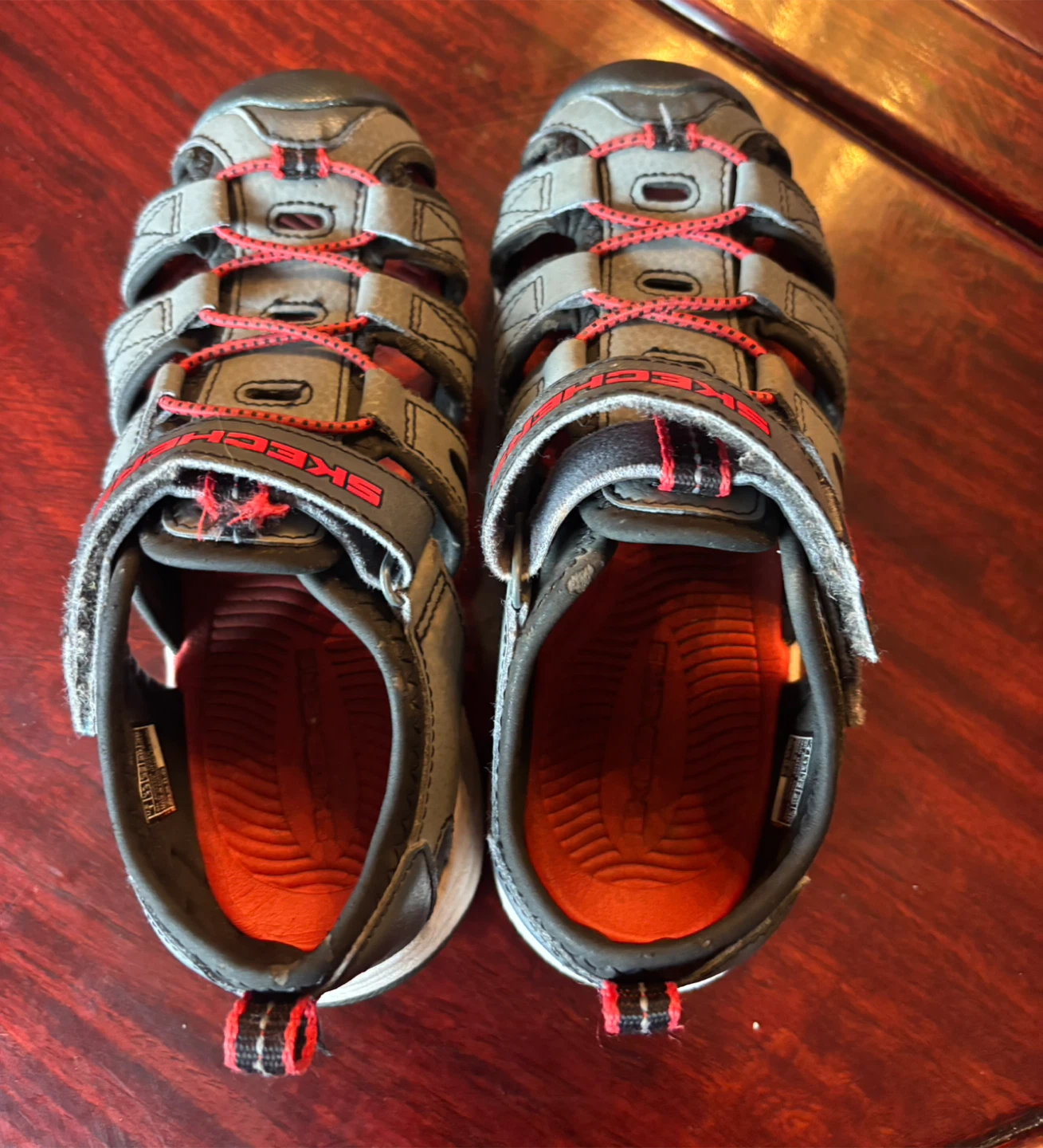 Skechers Kids Sandals Size 1 Grey Red - photo 3
