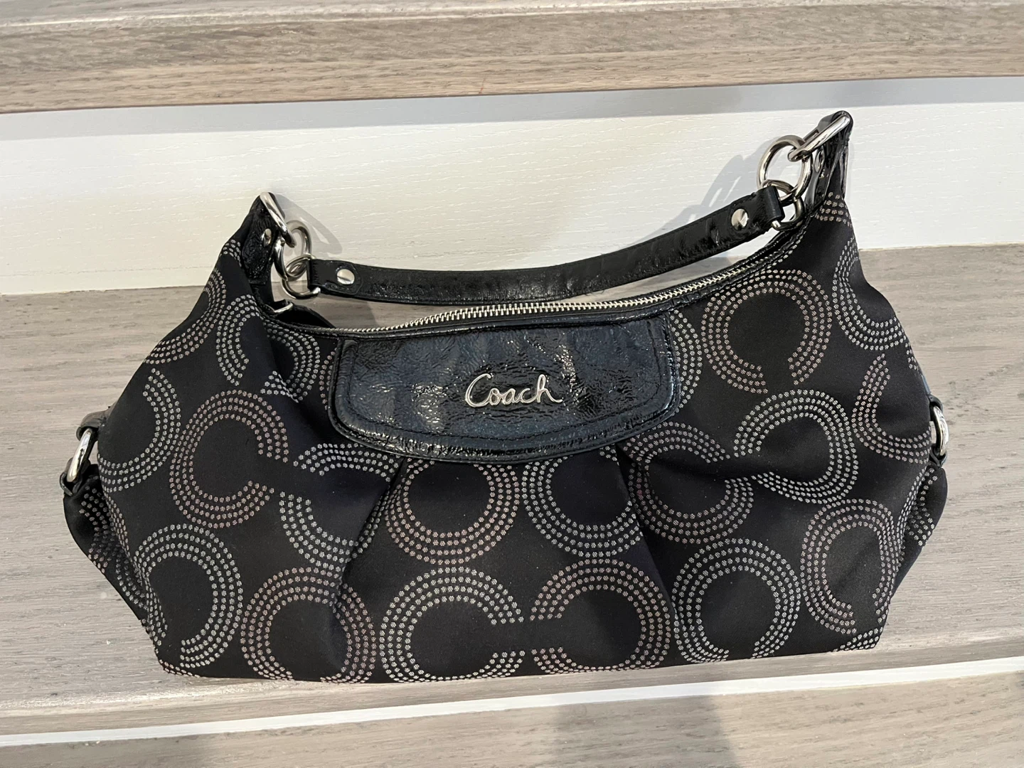 Coach Black Signature C Monogram Hobo Shoulder Bag - photo 2
