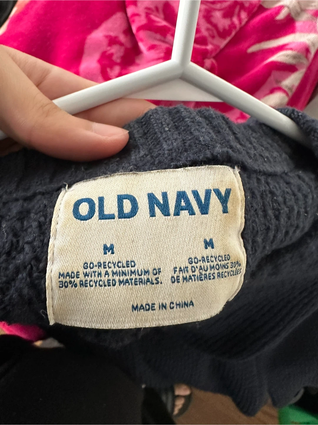 Old Navy dark blue waffle knit sweater (M) - photo 5
