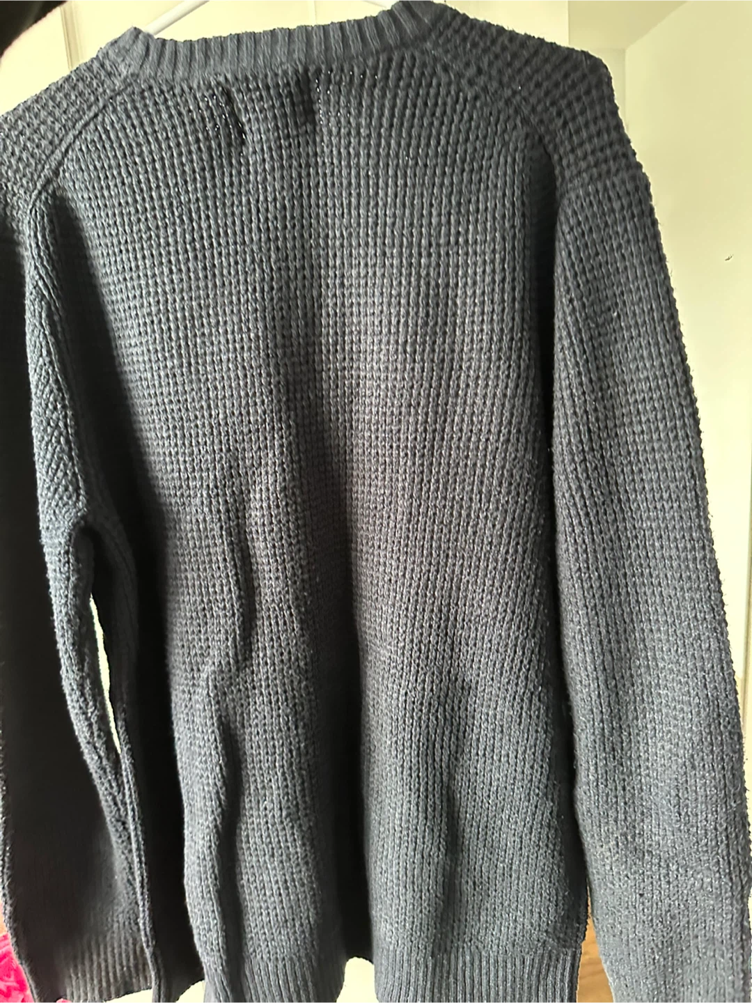 Old Navy dark blue waffle knit sweater (M) - photo 2