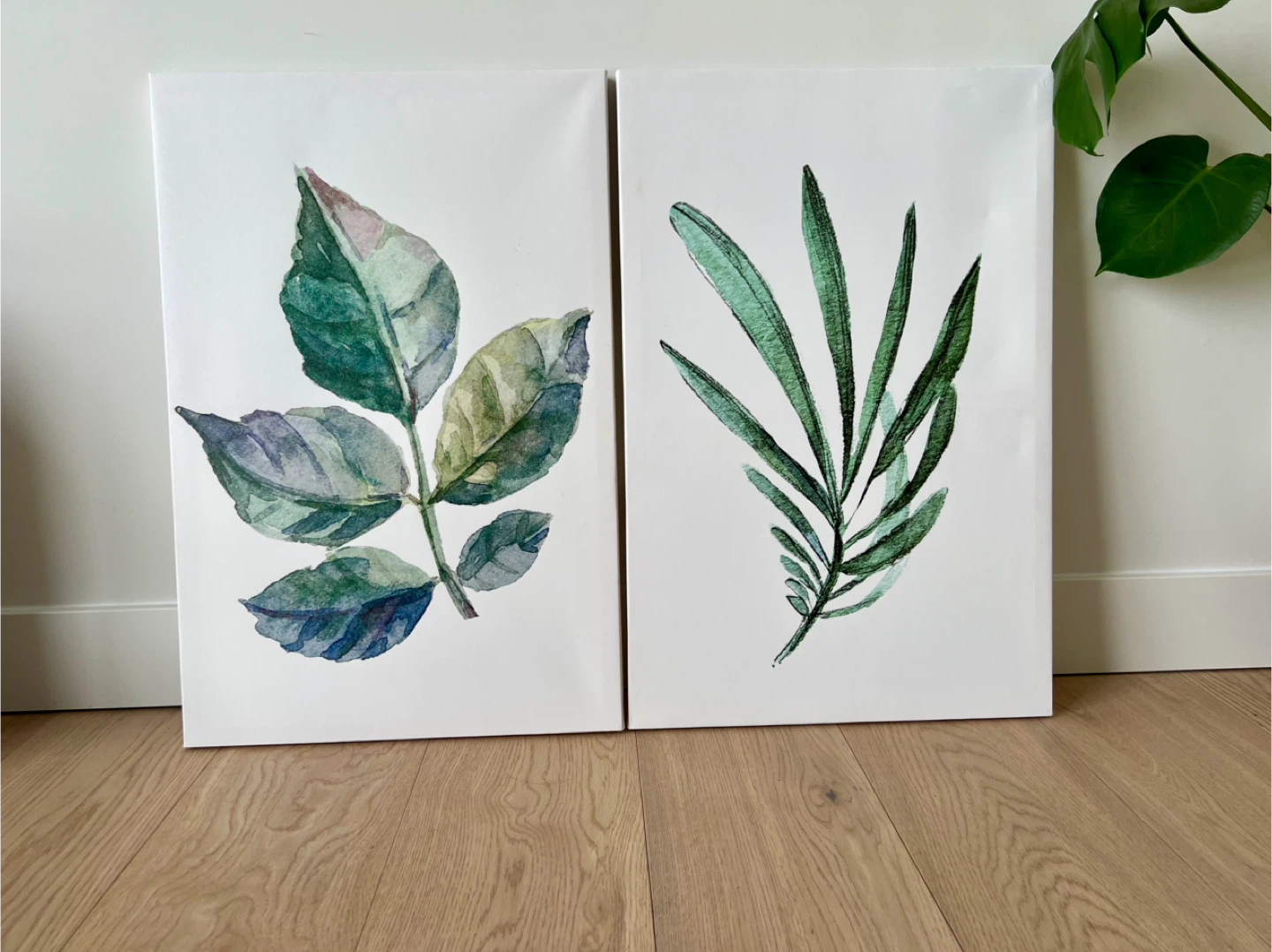 Set of 2 Watercolour Leaf Prints - photo 2