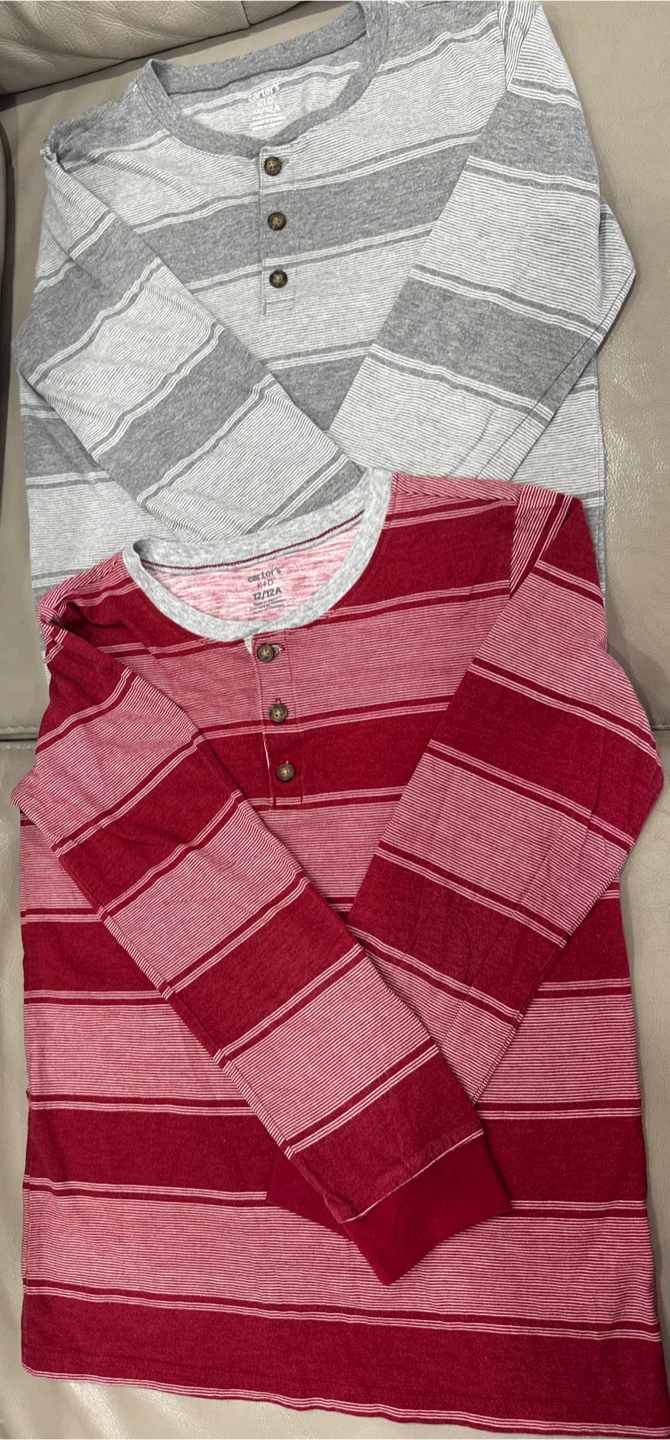 Carter's Kids Long Sleeve Shirts (2 Pack) Size 12/12A