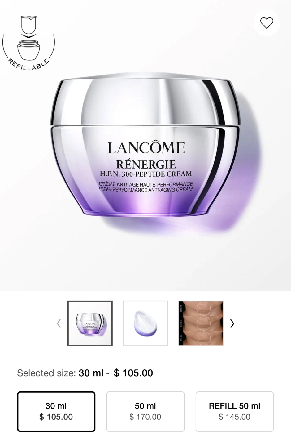 Lancôme Rénergie H.P.N. 300-Peptide Cream 15 ml