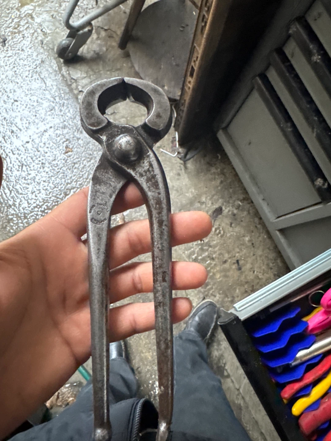 Vintage W. Timmins England forged nippers old blacksmith