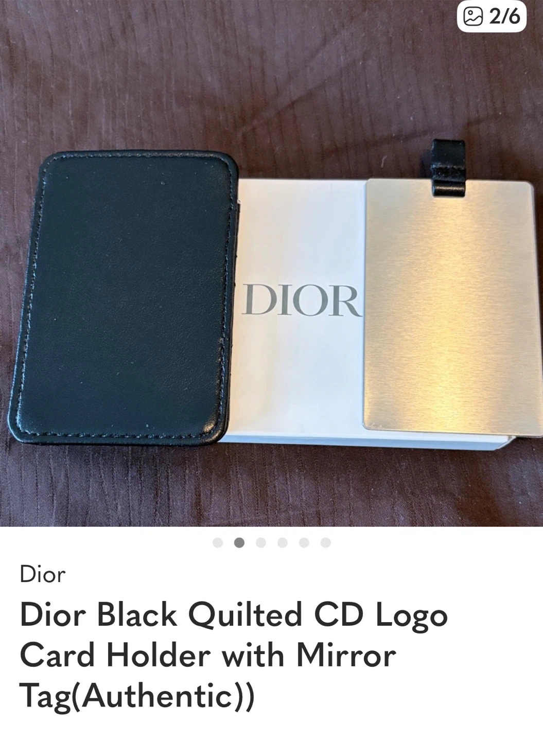 Dior Black Quilted CD Logo Card Holder with Mirror Tag - photo 4