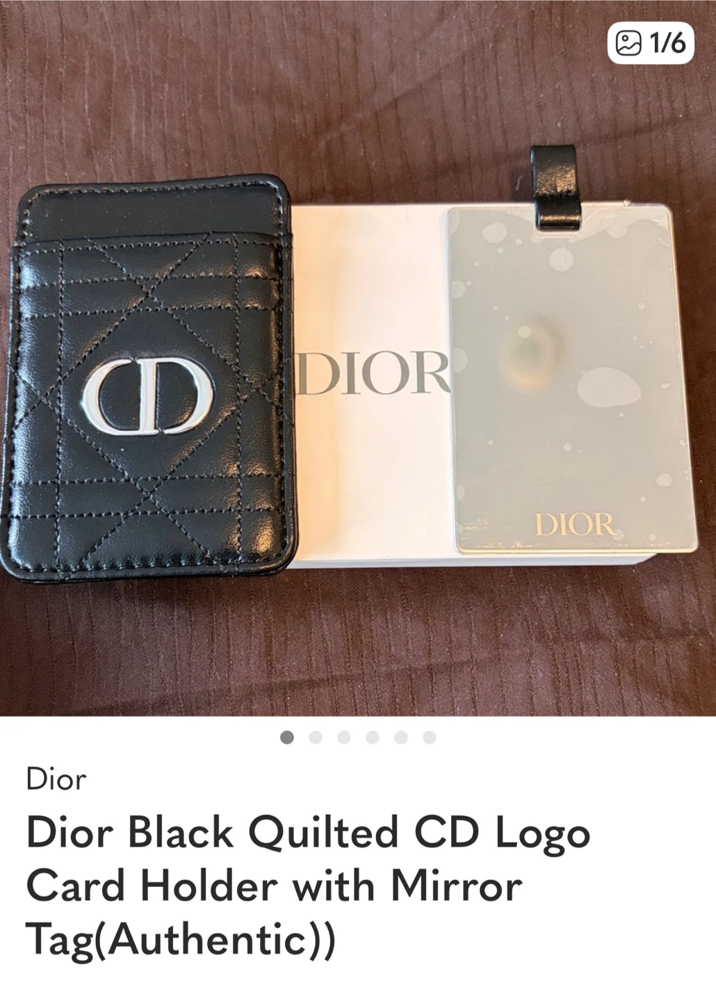 Dior Black Quilted CD Logo Card Holder with Mirror Tag - photo 5