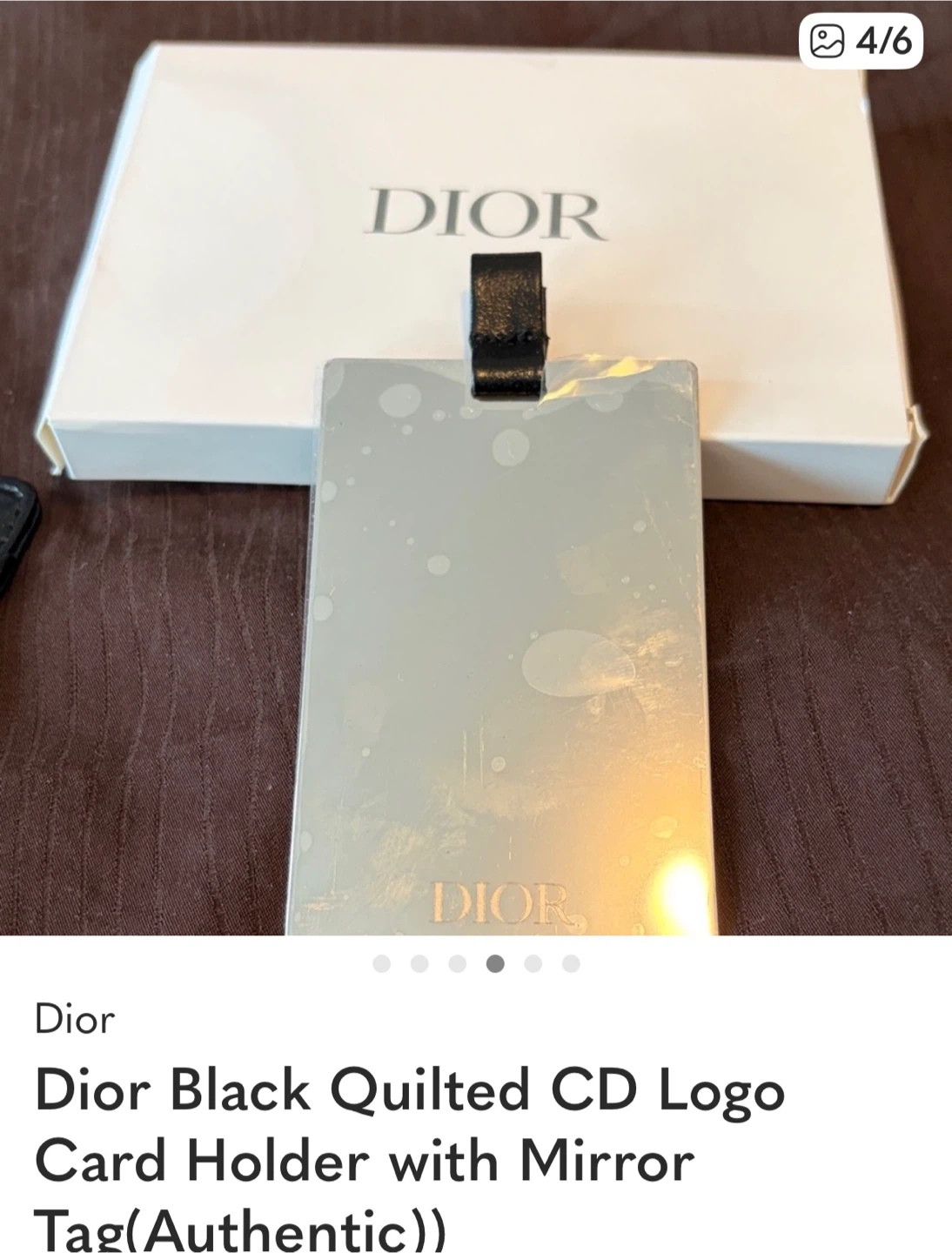 Dior Black Quilted CD Logo Card Holder with Mirror Tag - photo 2