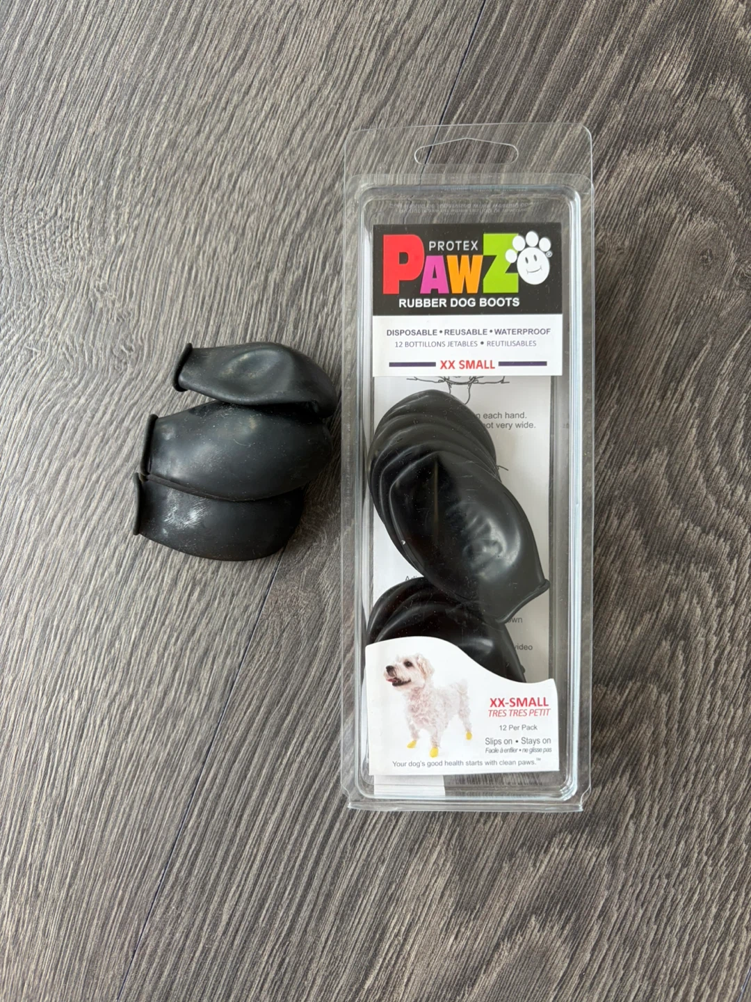 Pawz dog boots XXS black