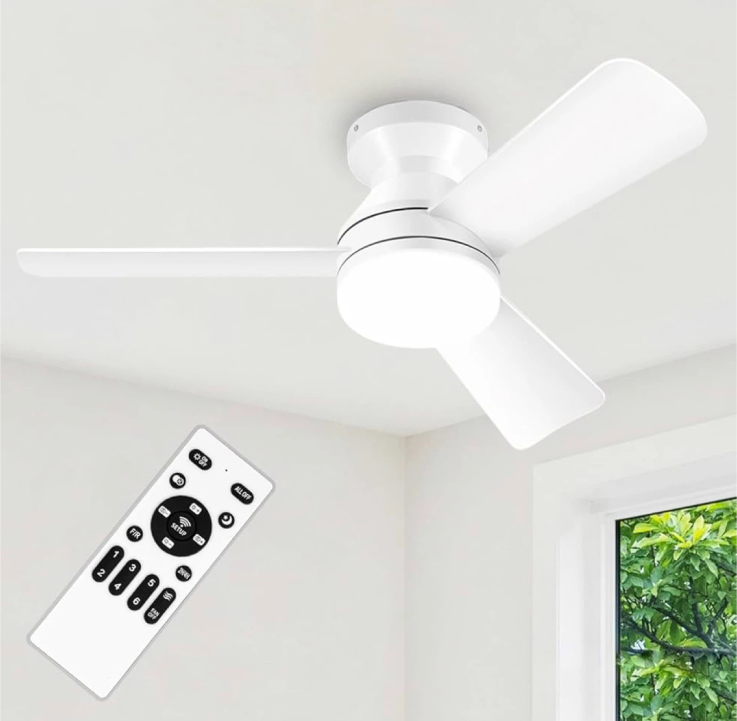 ZOEYON 35inch Ceiling Fan with Remote and Light