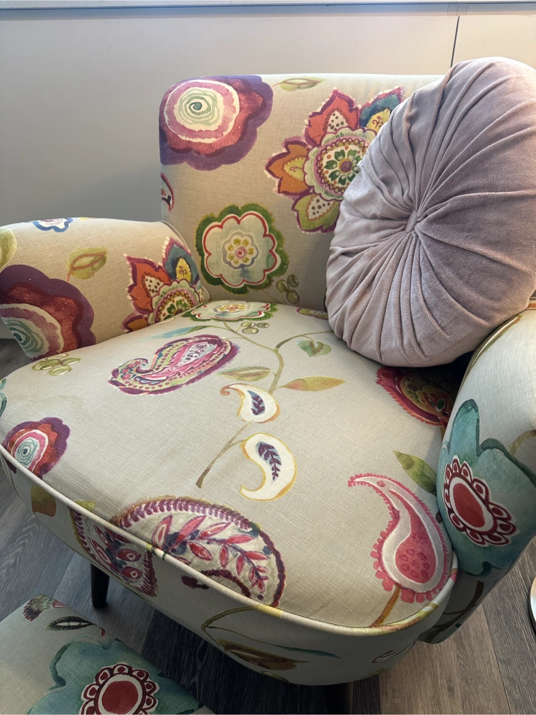 Accent Chair with Ottoman and Pillow - photo 2