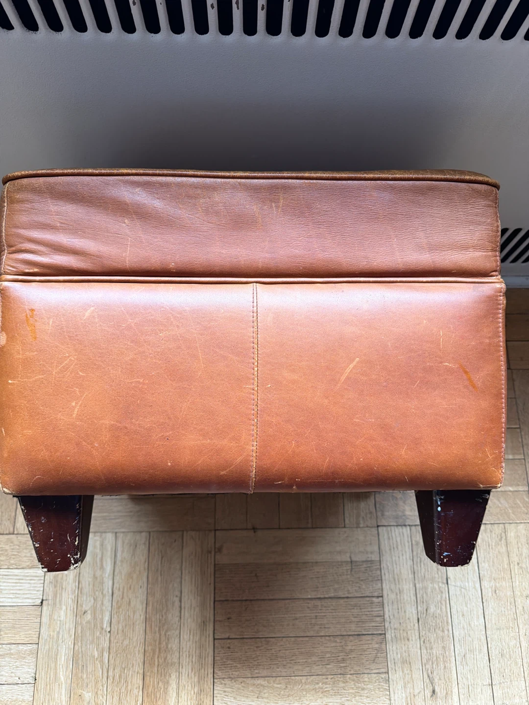 Brown Leather Ottoman Footstool - photo 4