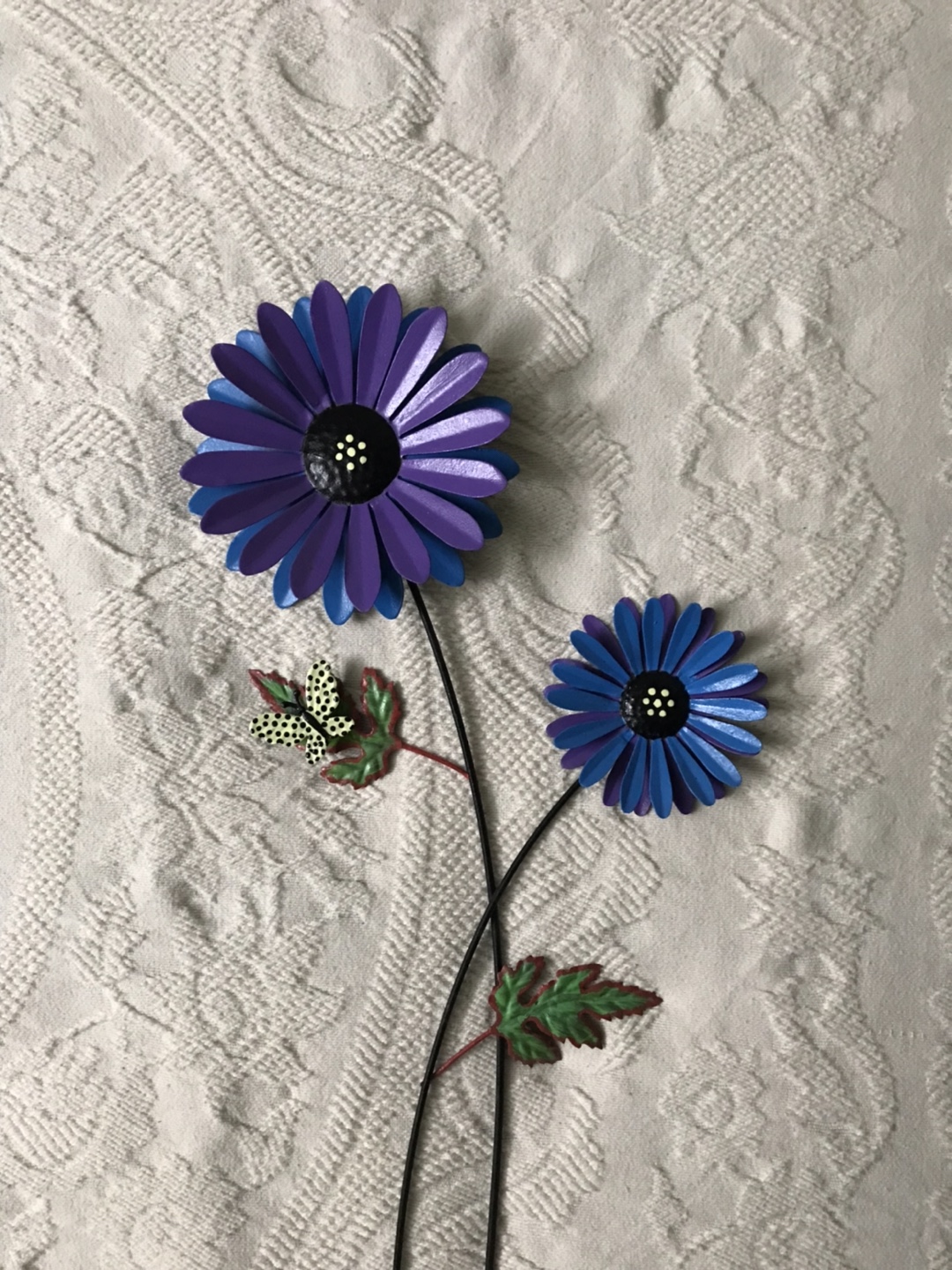 Purple and Blue Metal Flower Garden Stake - photo 2