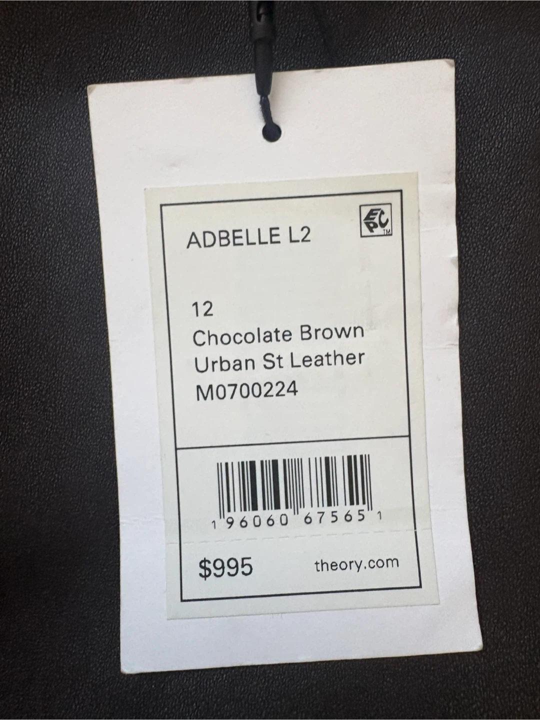 Theory "ADBELLE L2" Chocolate Brown Leather Leggings Size 12 - photo 2