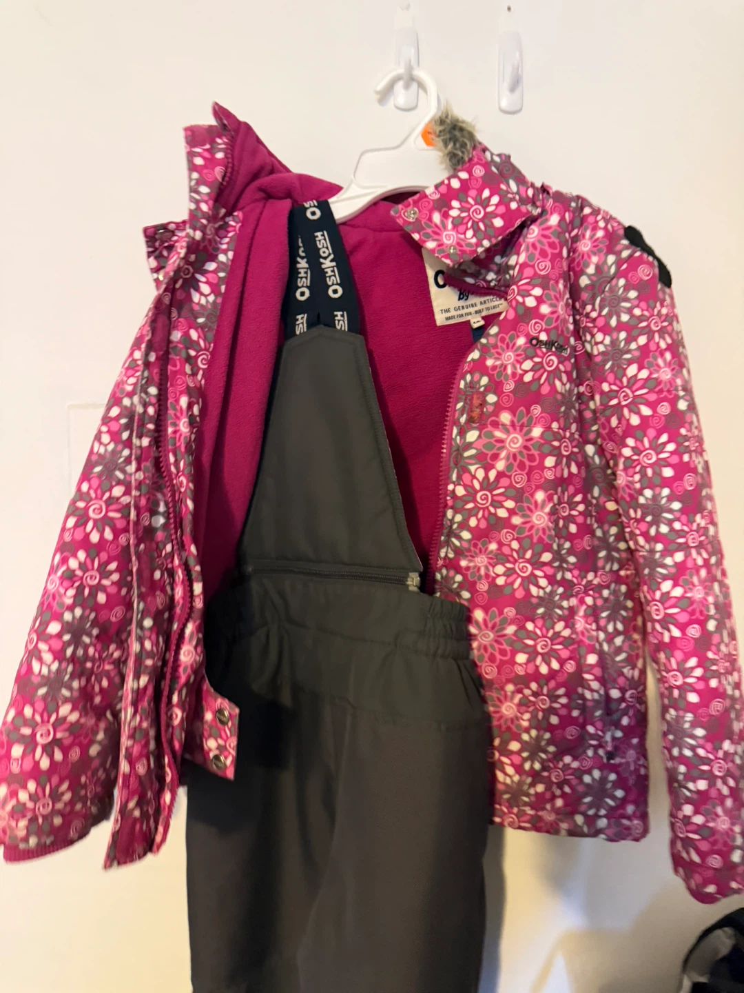 OshKosh B'gosh Ski Suit Set - Pink Floral - Size 10