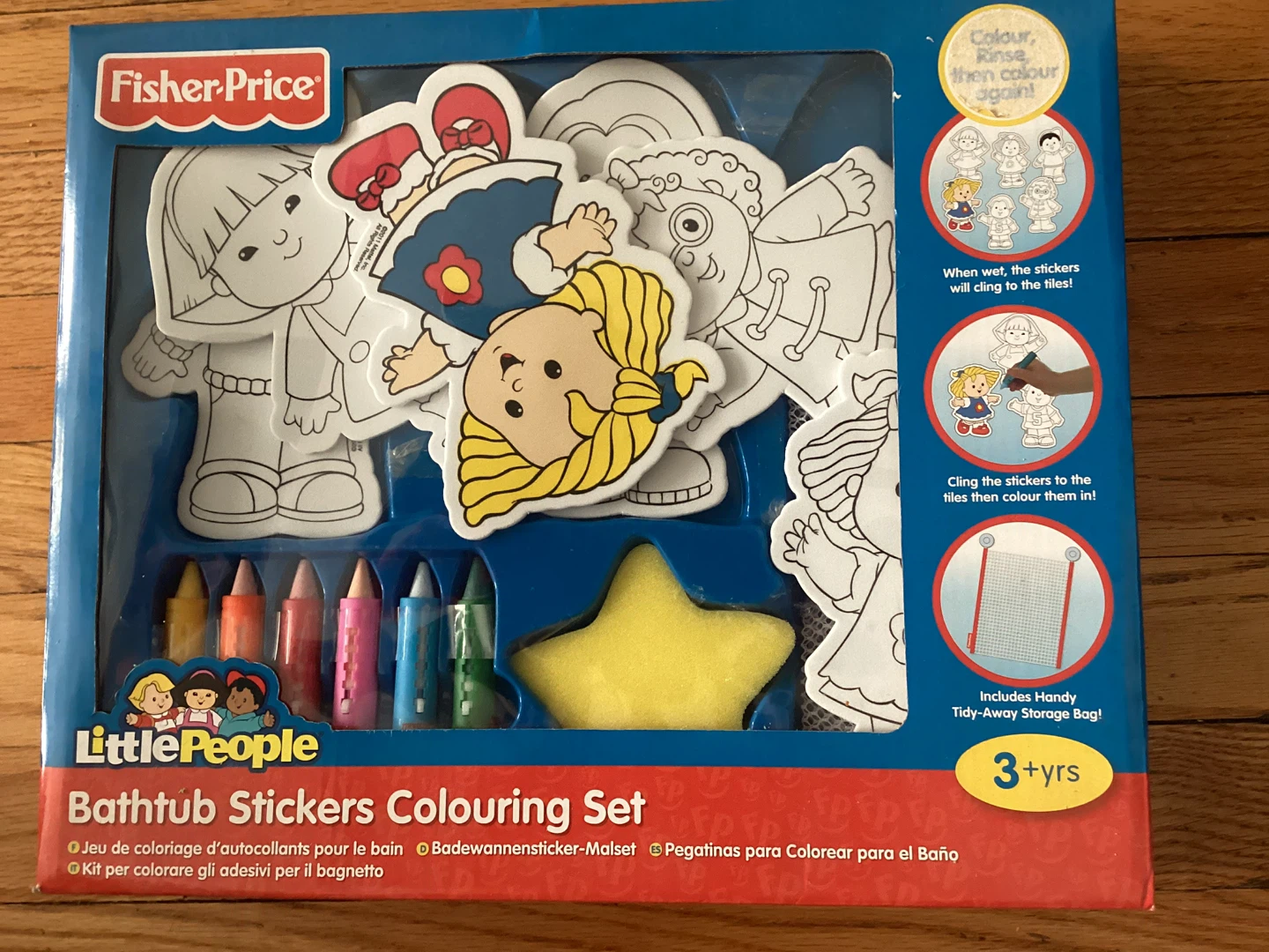 New Fisher-Price Little People Bathtub Stickers Colouring Set