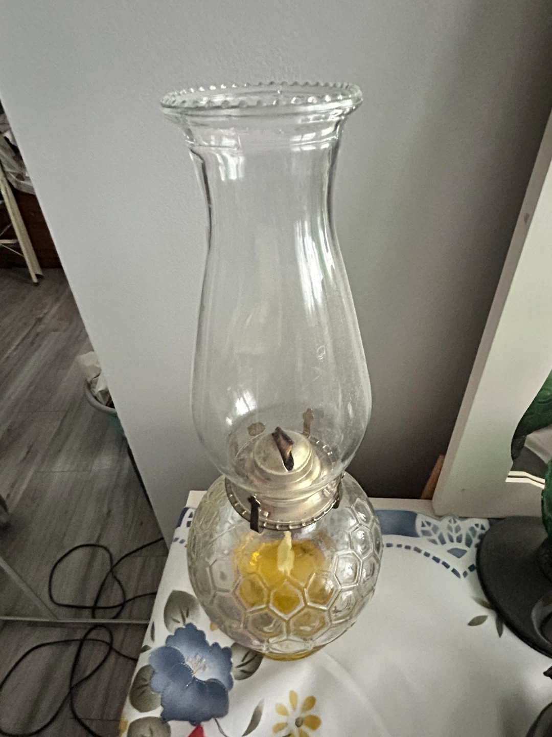Glass Hurricane Lamp