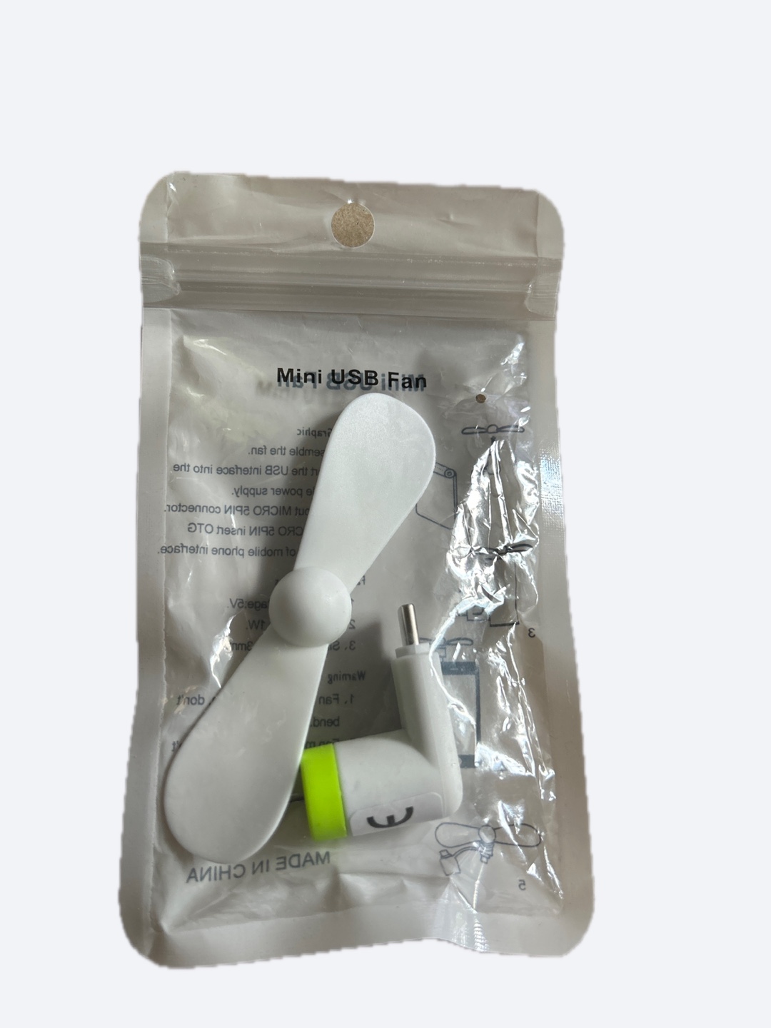 Mini USB Fan - White