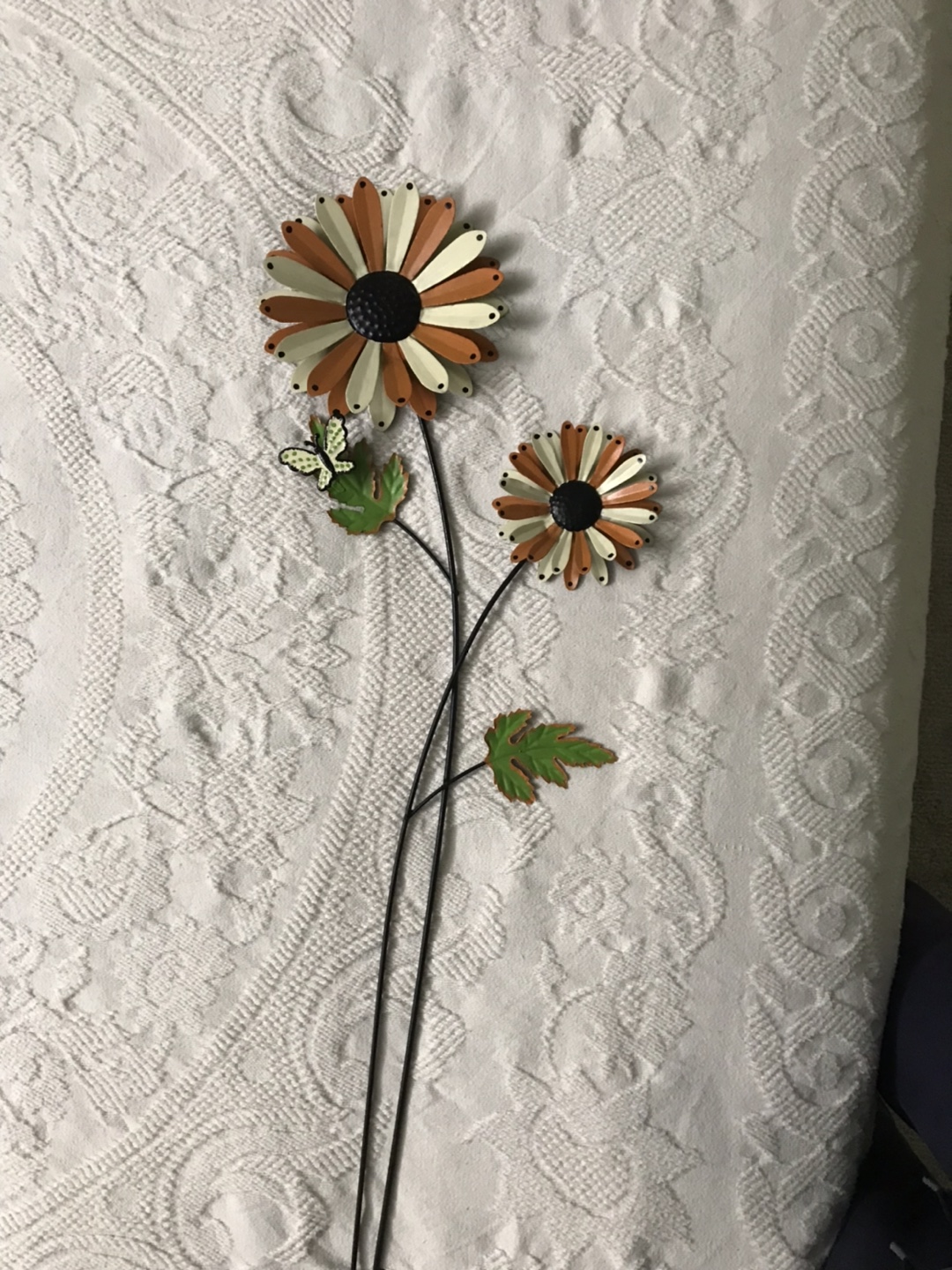 Metal Flower Garden Stake with Butterfly