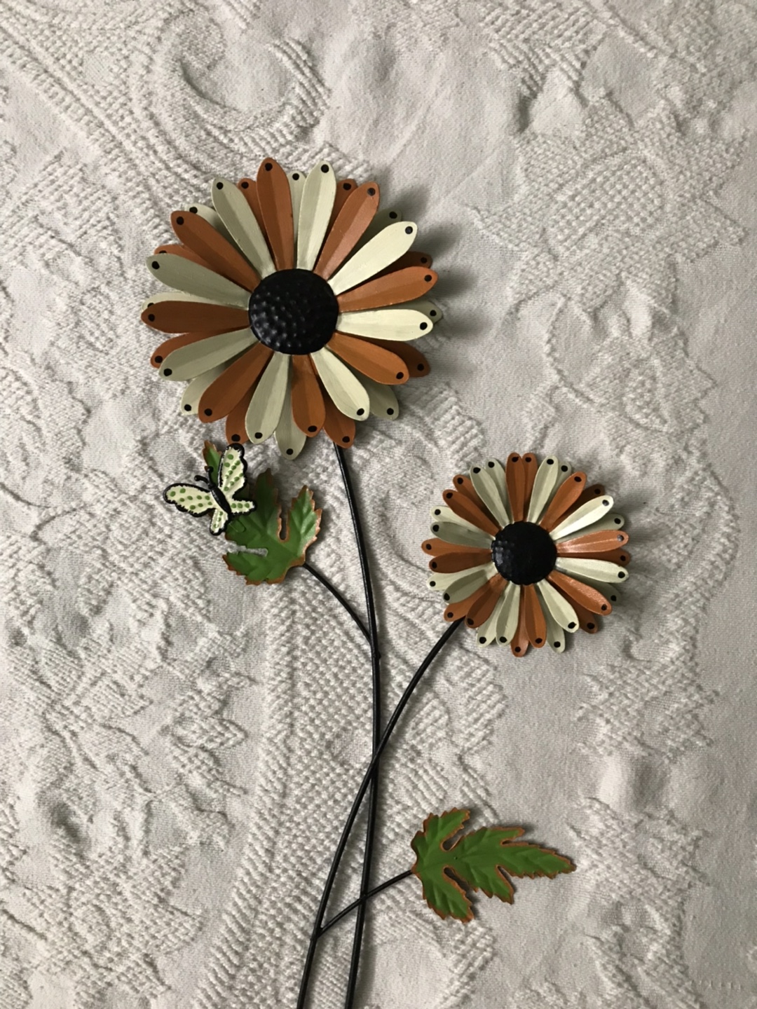 Metal Flower Garden Stake with Butterfly - photo 2
