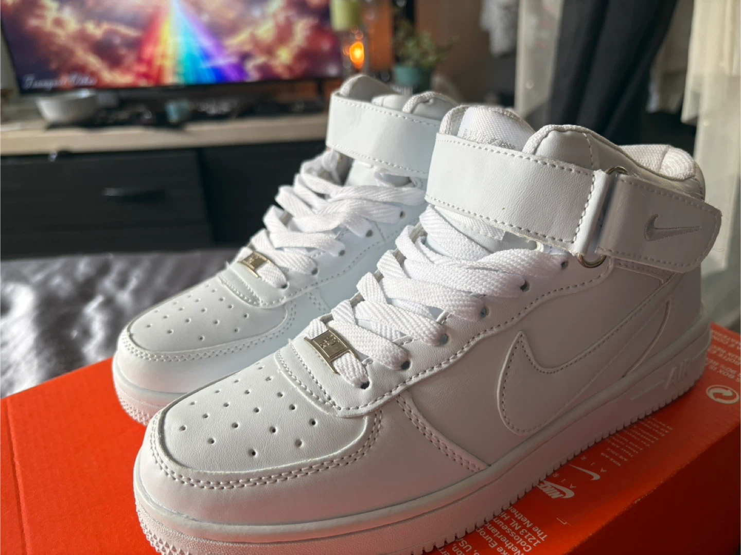 Nike Air Force 1 Mid White Leather Sneakers