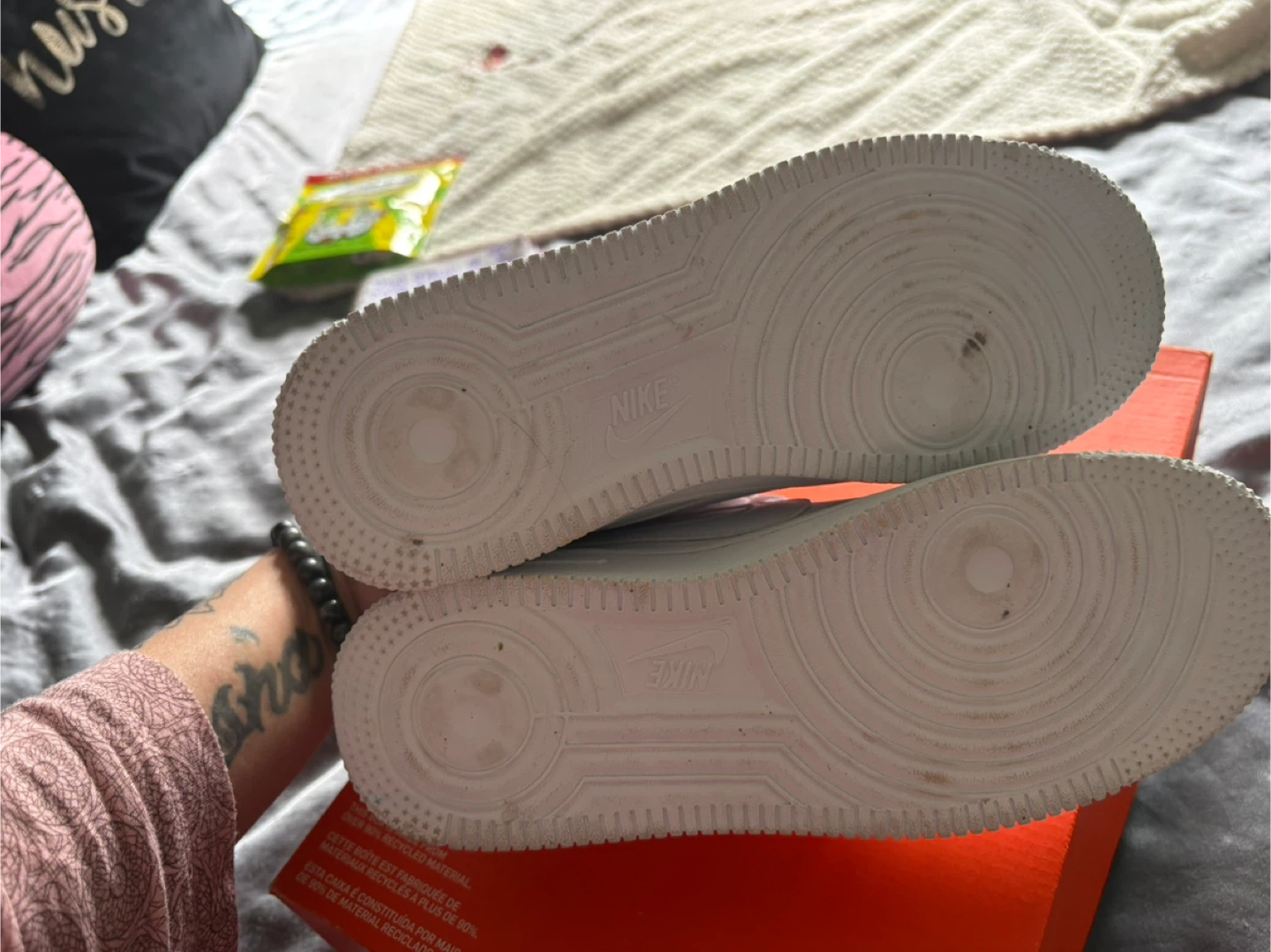 Nike Air Force 1 Mid White Leather Sneakers - photo 5