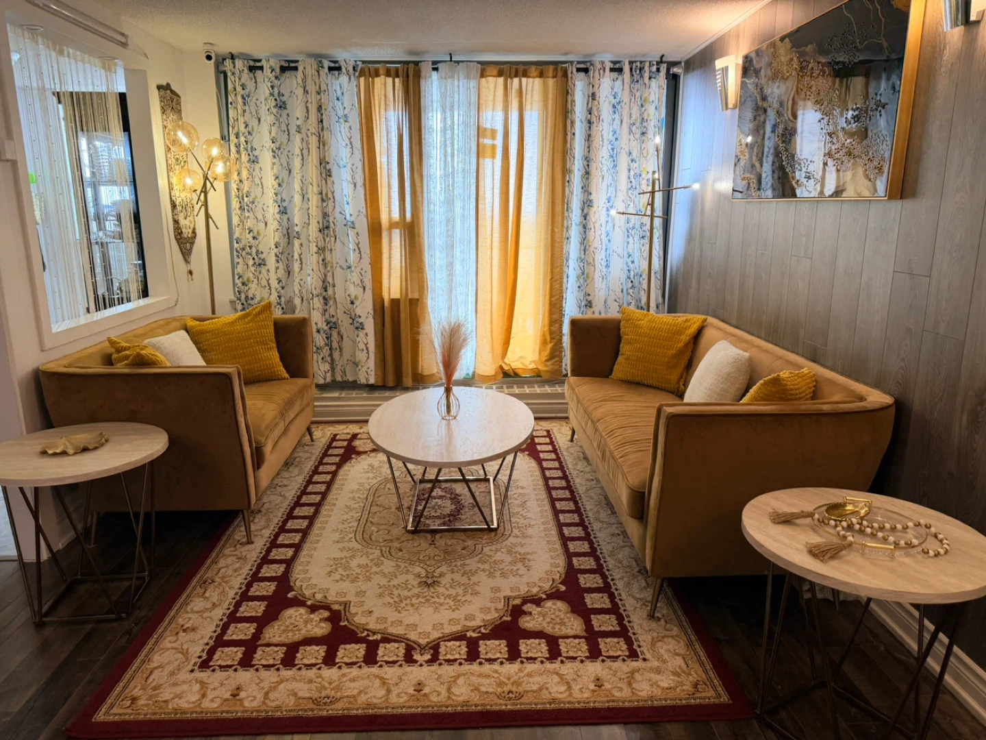 Structube Caramel Velvet sofa set