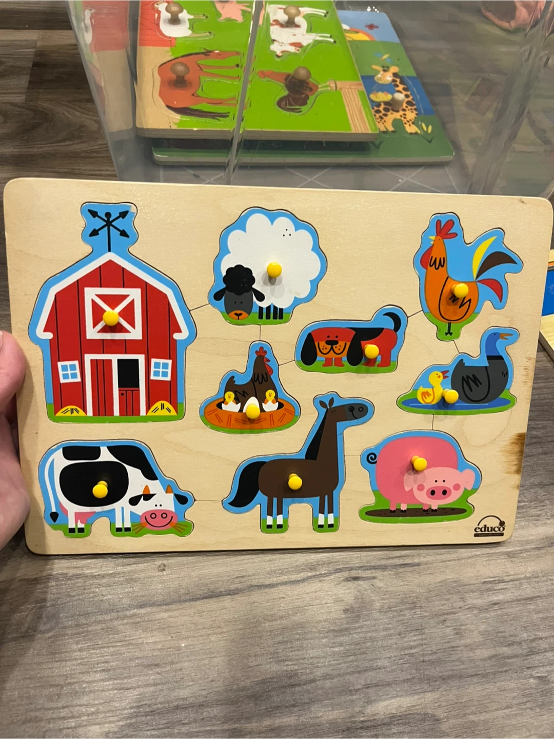 Educo Wooden Farm Animal Peg Puzzle