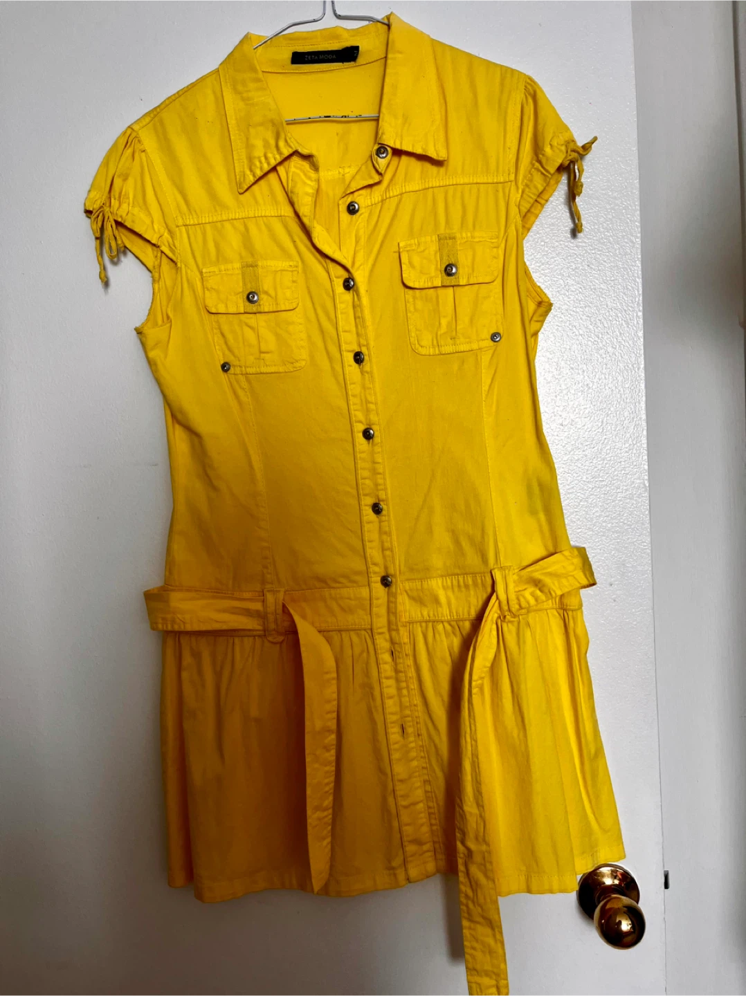 Zeta Moda Yellow Short Dress Size M