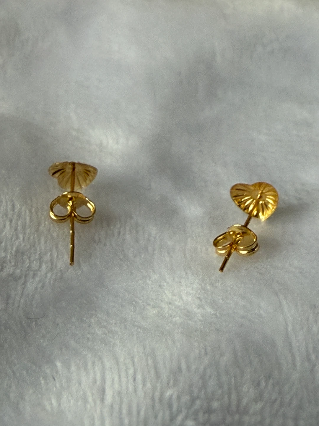 Gold Heart Stud Earrings - photo 2