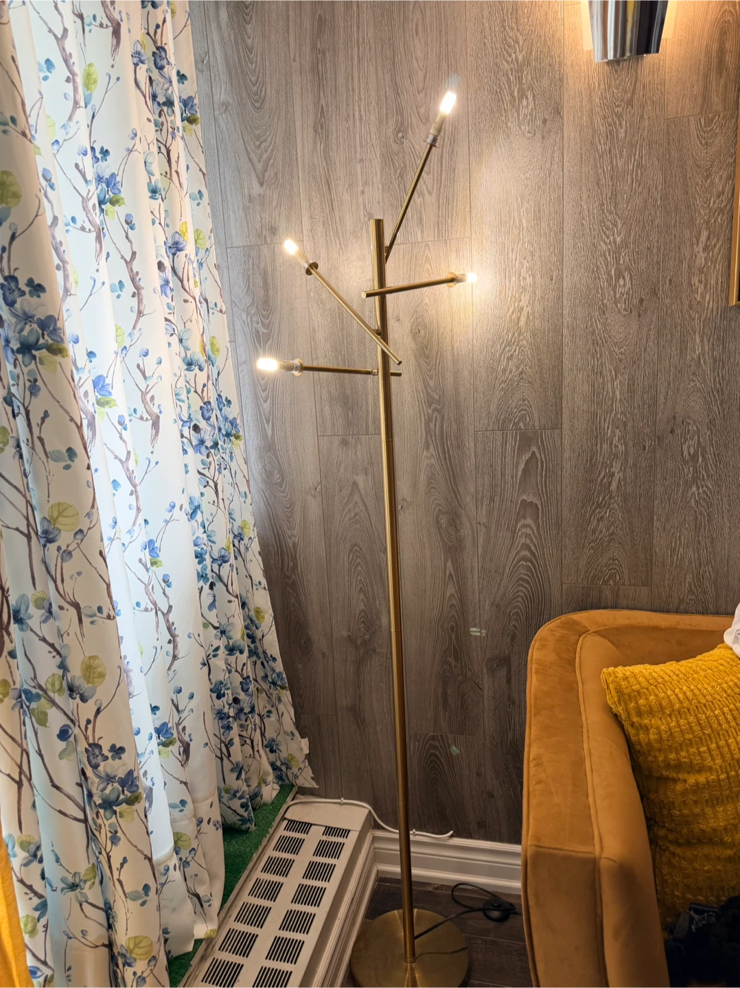 Modern Gold Floor Lamp with Multiple Lights