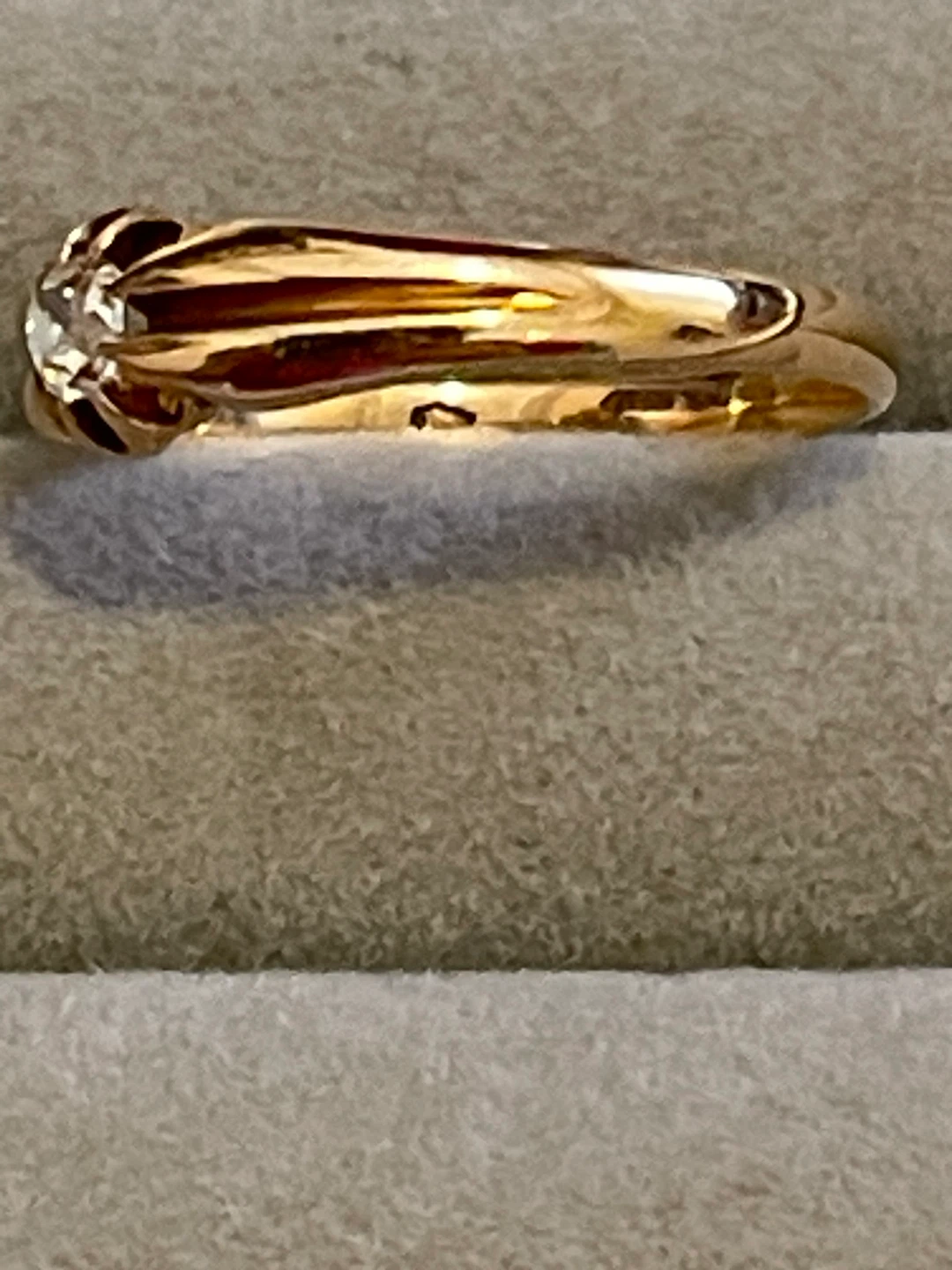 VINTAGE VICTORIAN JI 14K Solid  solitaire diamond size 9 - photo 3