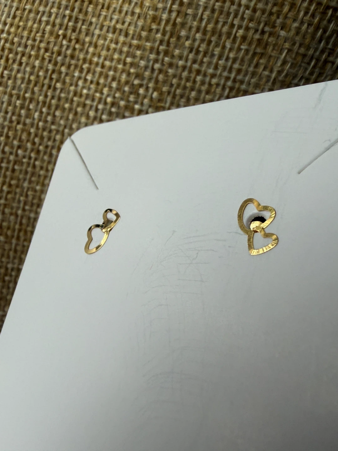 Gold Tone Double Heart Stud Earrings - photo 3