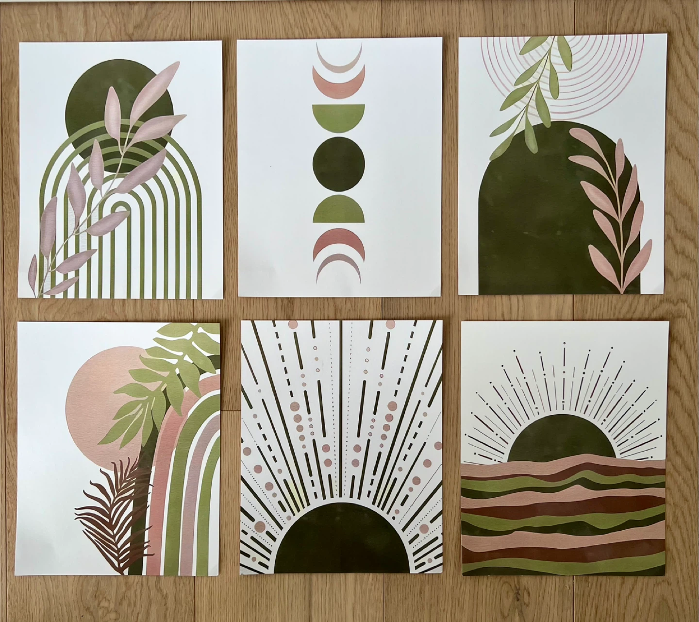Set of 6 Boho Abstract Art Prints - photo 2