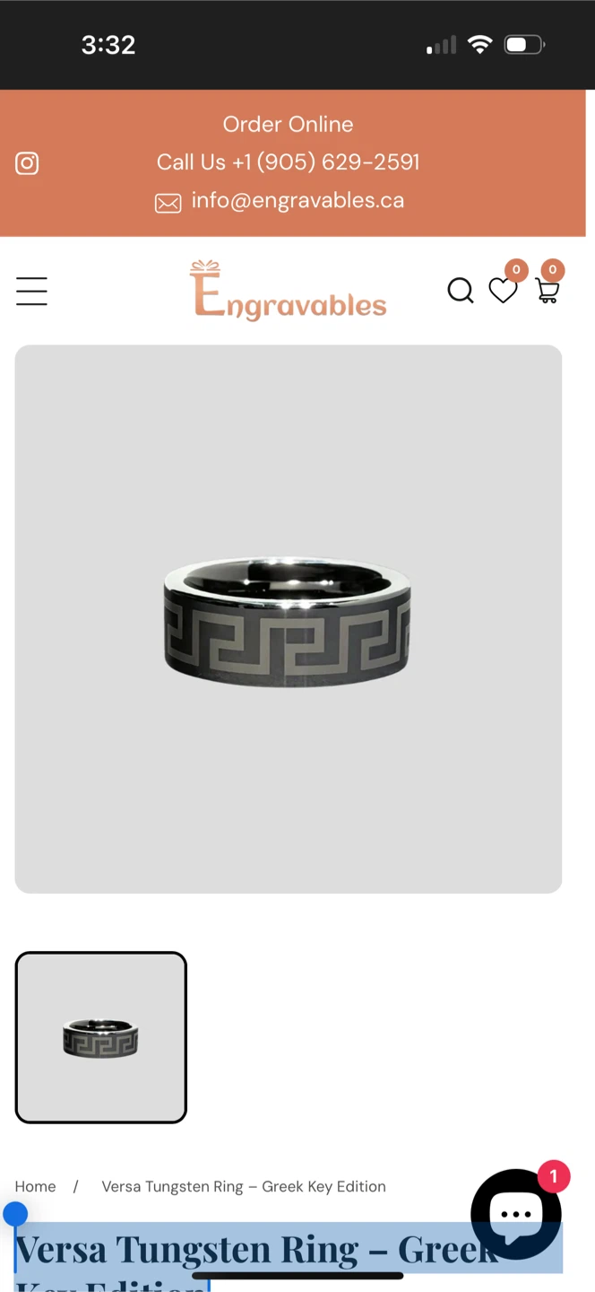 Versa Tungsten Ring - Greek Key Edition