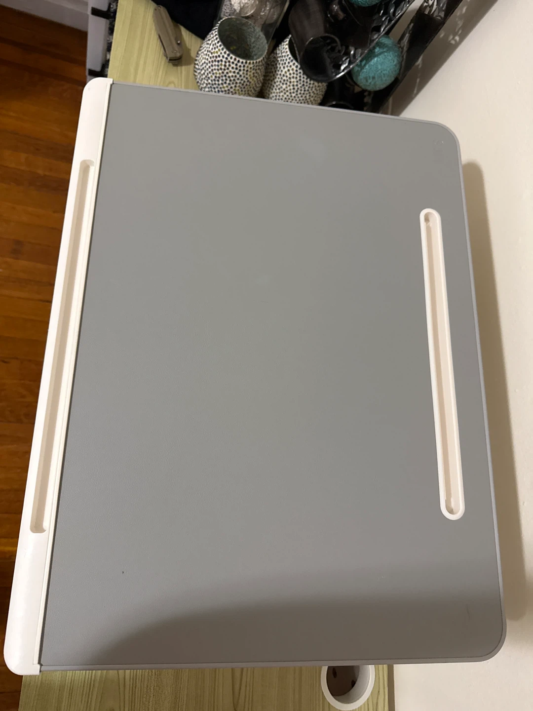Gray Portable Lap Desk with White Accents - photo 2