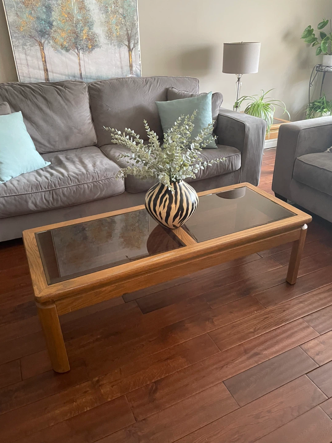 Wood and Glass Coffee Table