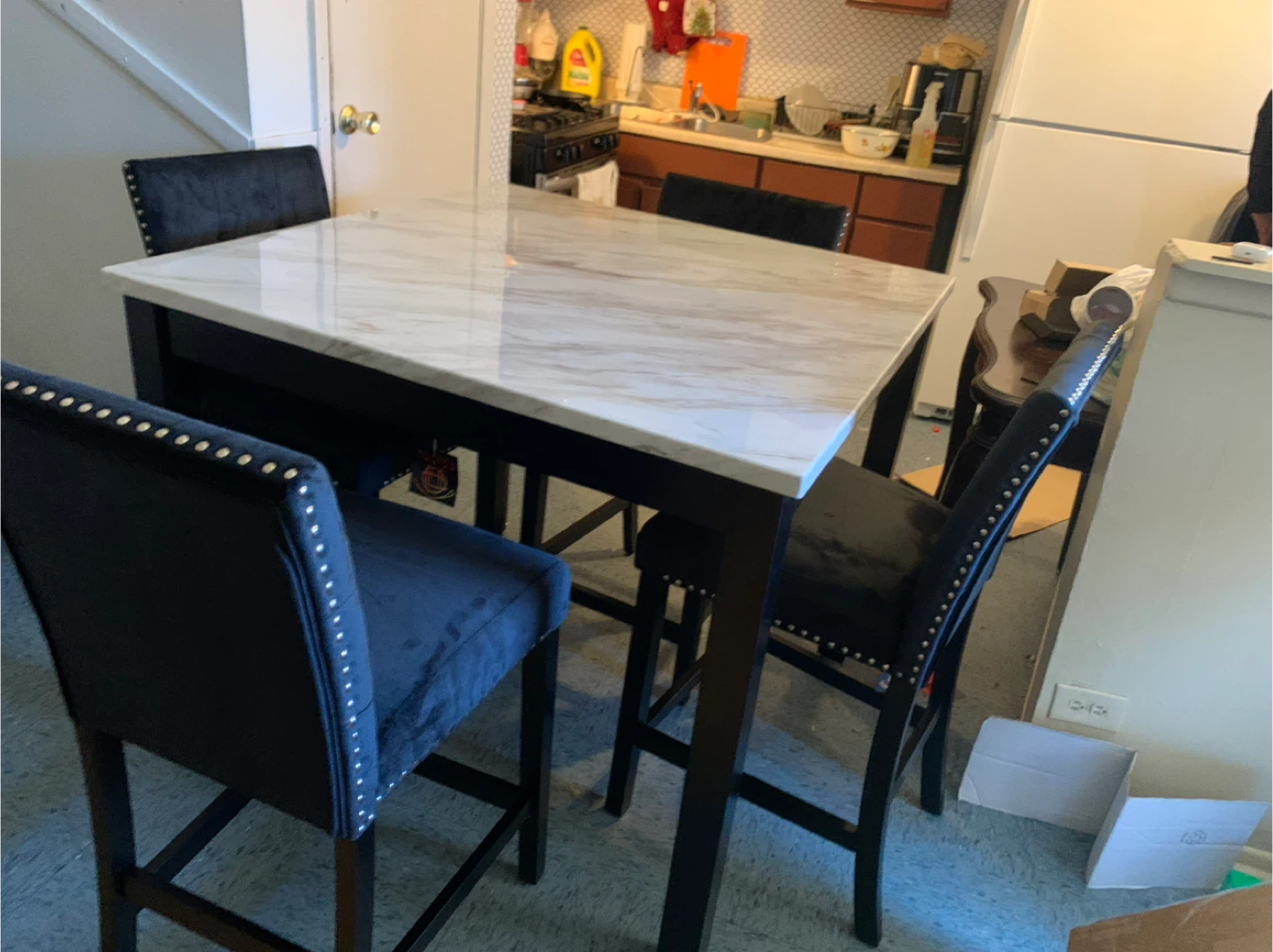 Square Bar Height Dining Table Set with 4 Chairs Quality - photo 2