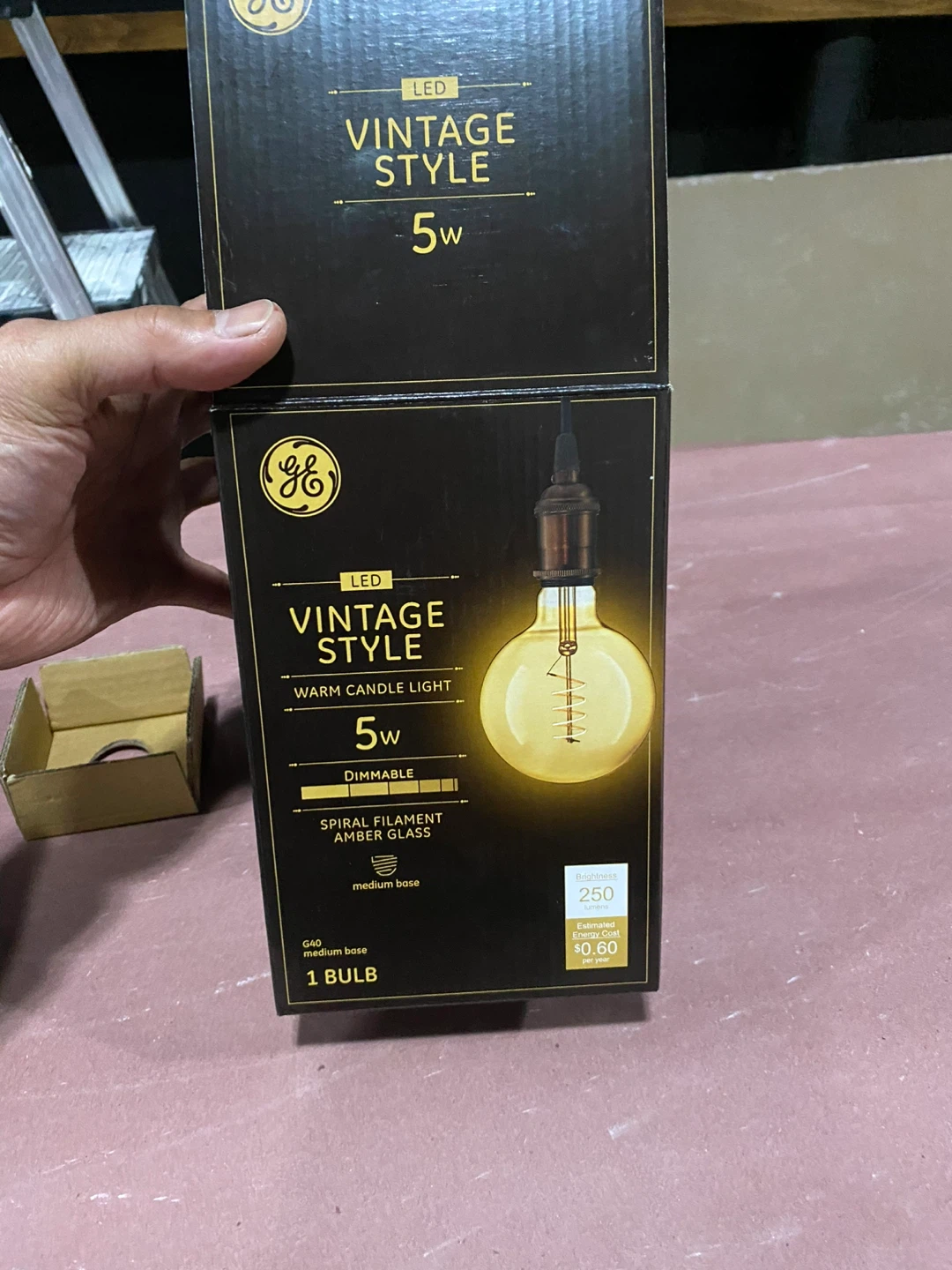 GE LED Vintage Style G40 Light Bulb - 5W, Warm Candle Light