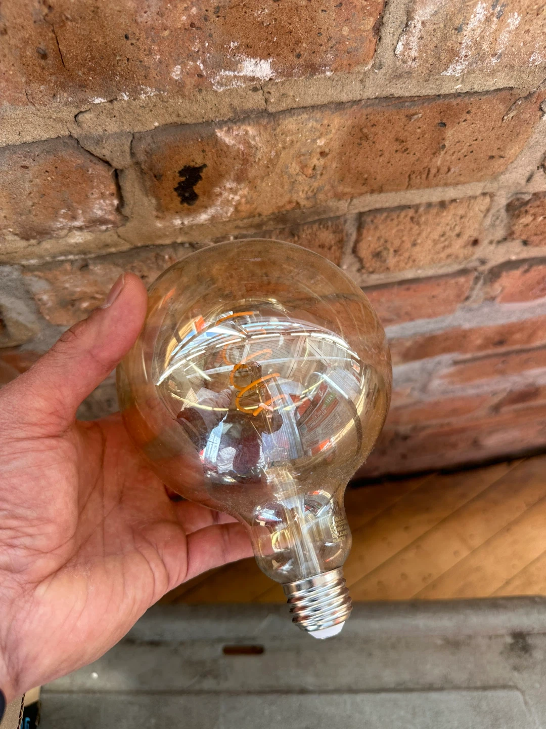 GE LED Vintage Style G40 Light Bulb - 5W, Warm Candle Light - photo 3