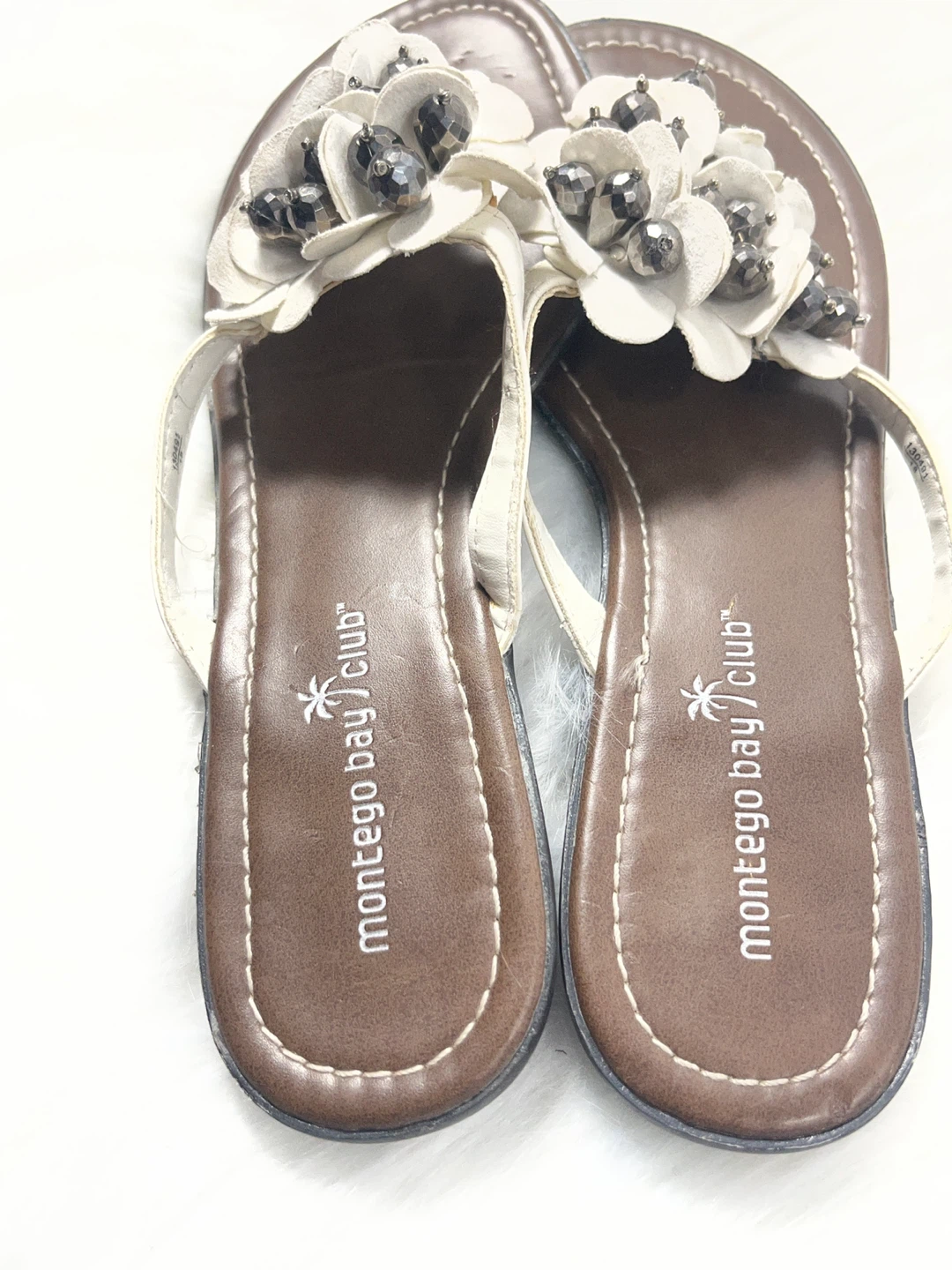 Montego Bay Flip Flops with Floral Beaded Embellishment - photo 5