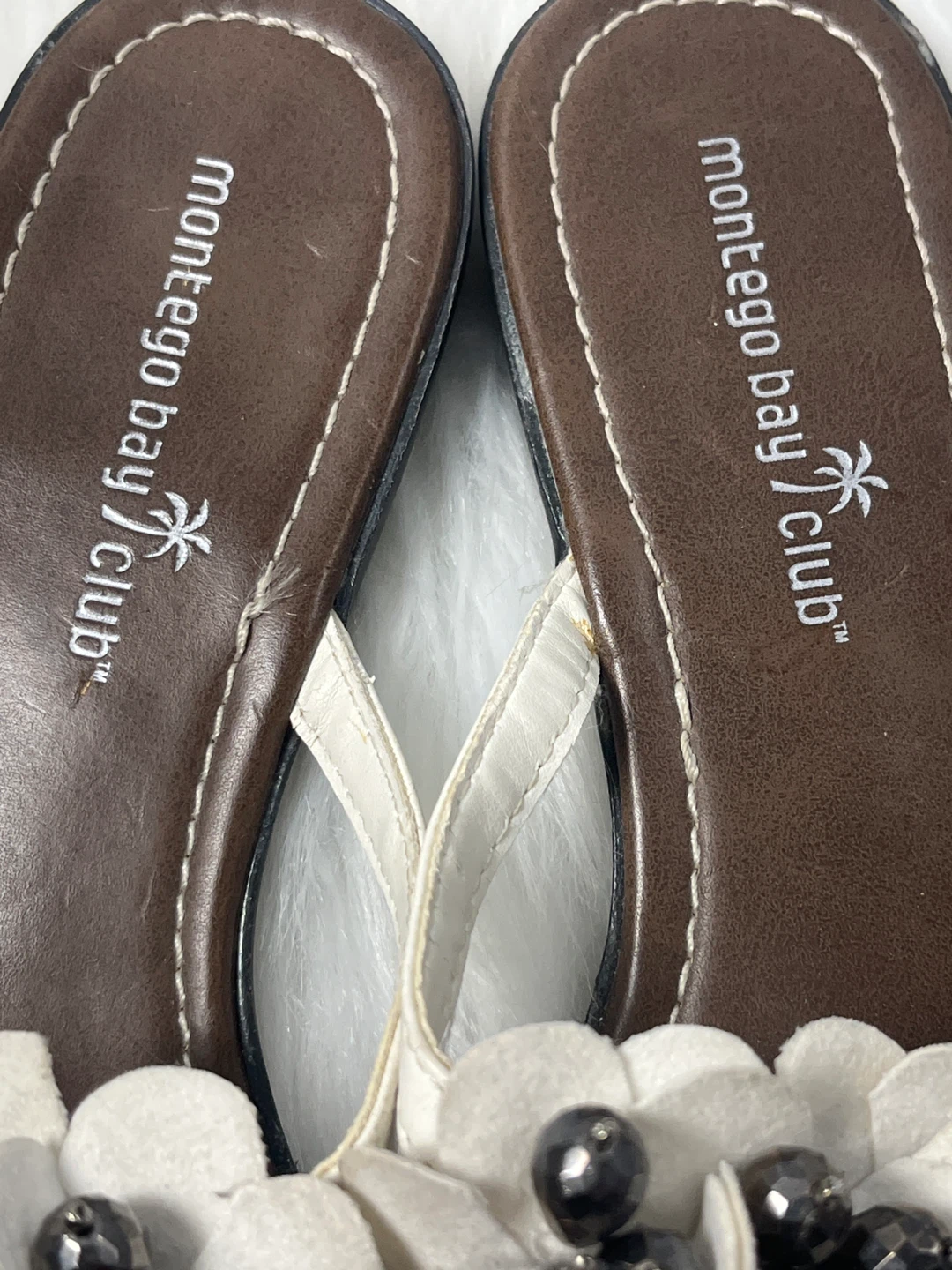 Montego Bay Flip Flops with Floral Beaded Embellishment - photo 3
