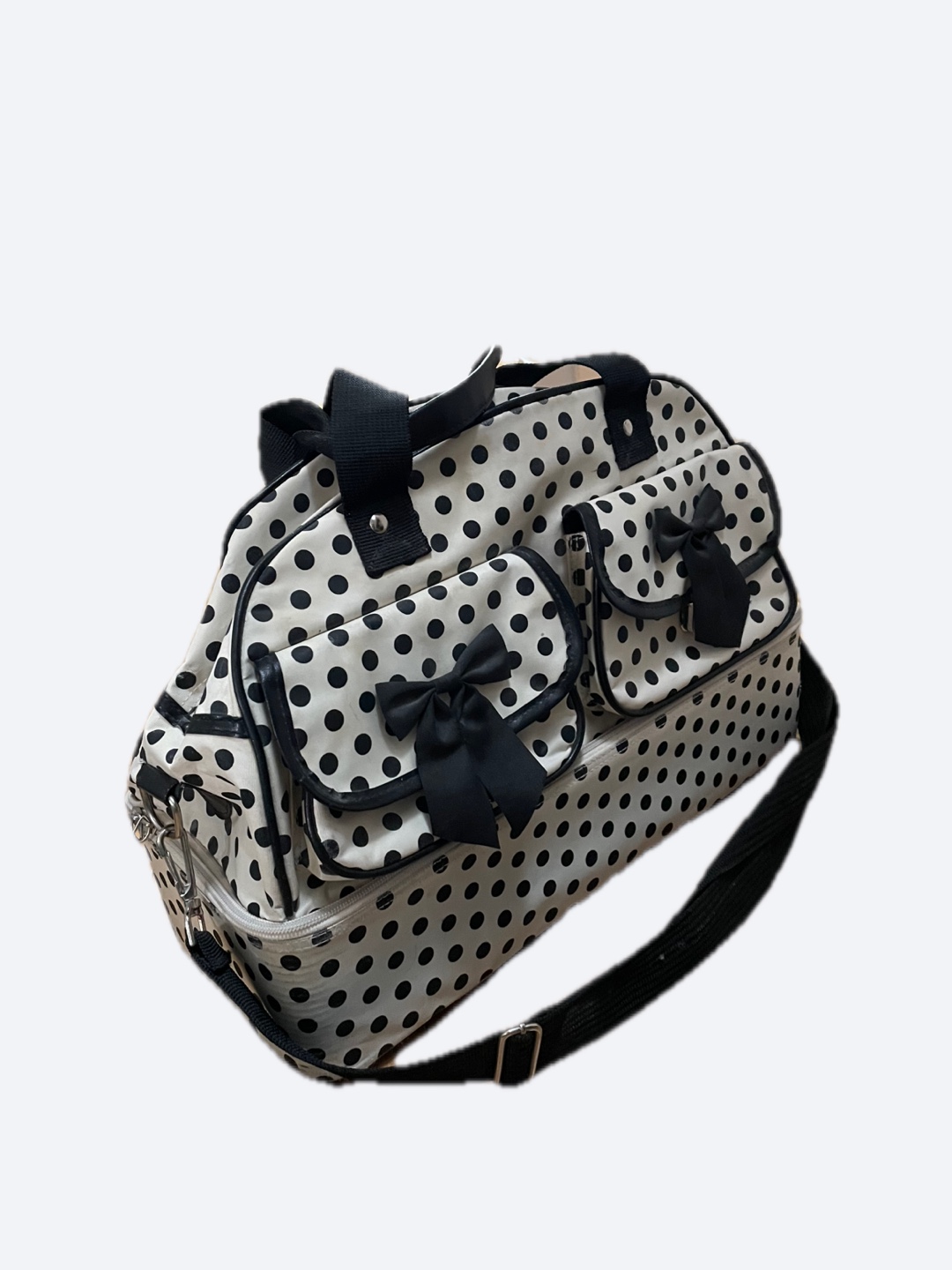 Polka Dot Duffle Bag with Bows