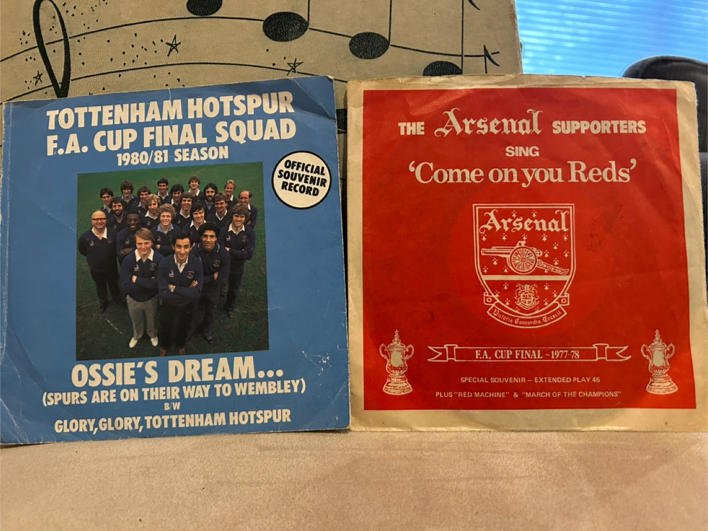 Old Tottenham Hotspur & Arsenal Souvenir Records