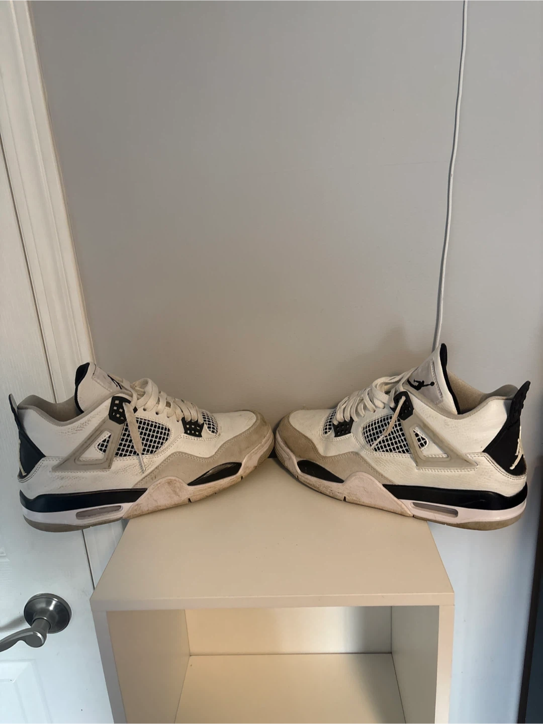 Rep Air Jordan 4 Retro White Black Cement Sneakers - photo 3