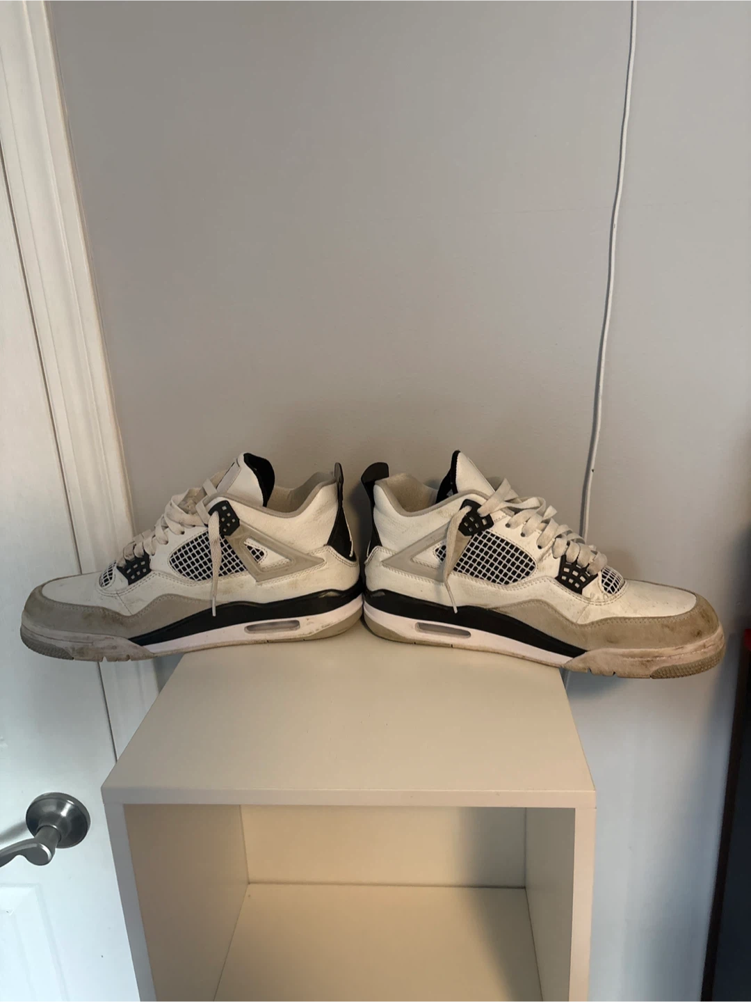 Rep Air Jordan 4 Retro White Black Cement Sneakers - photo 2