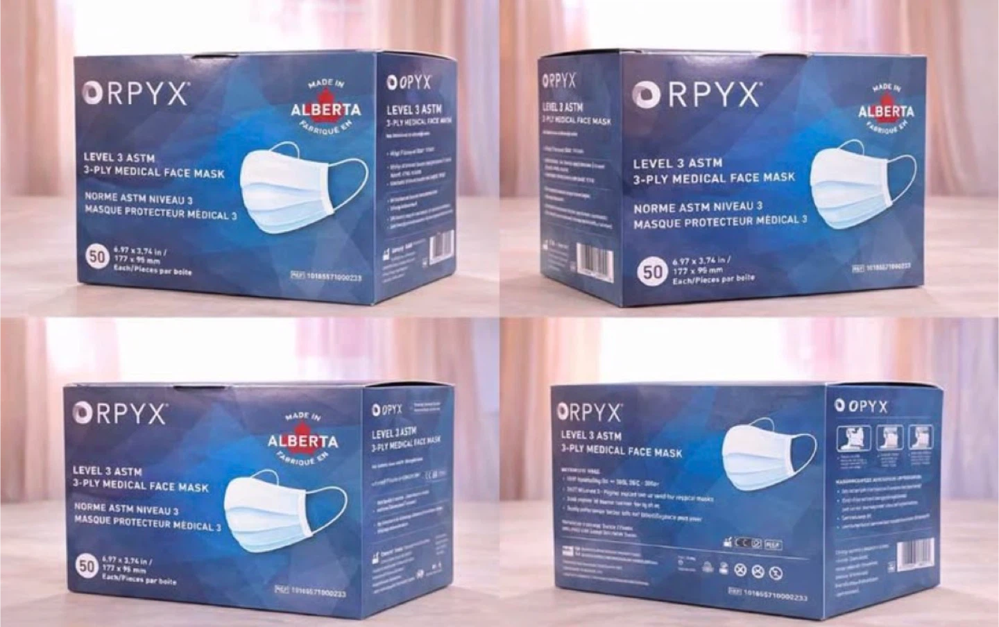 ORPYX Level 3 ASTM 3-Ply Medical Face Masks - 50 Count
