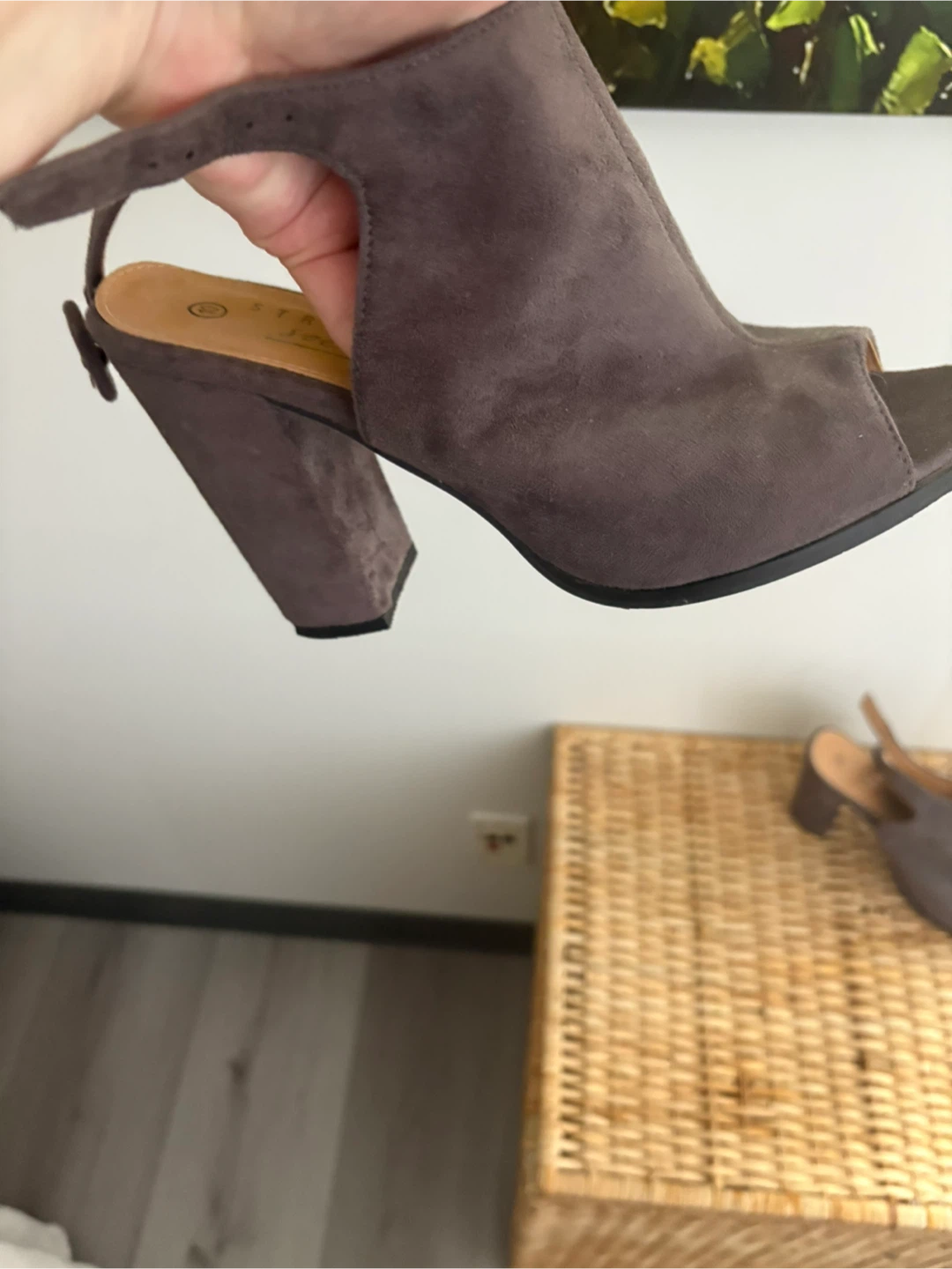 Street Society Grey Suede Block Heel Sandals